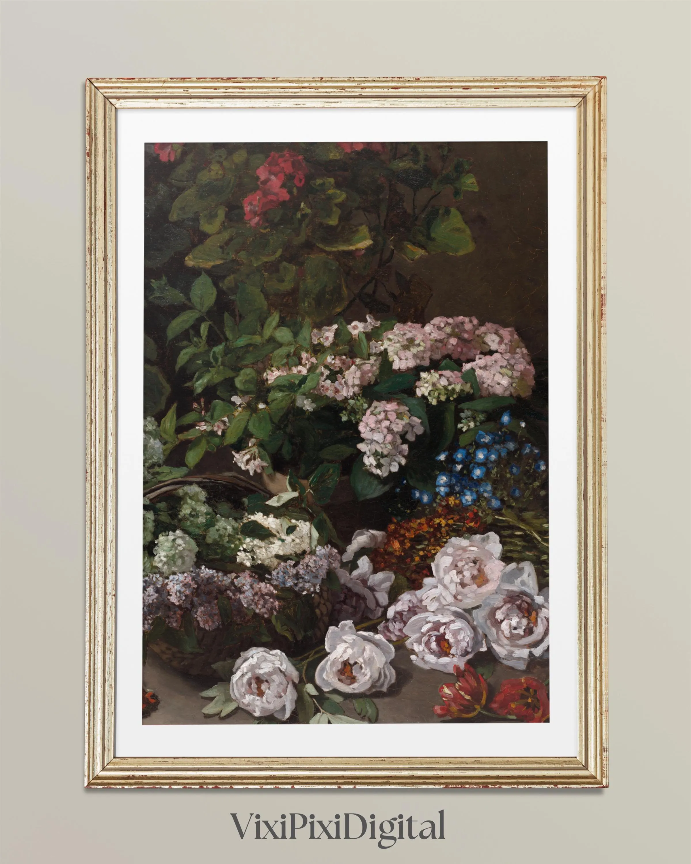 Monet Spring Flowers Print: Vintage French Floral Oil Painting (Digital Download)