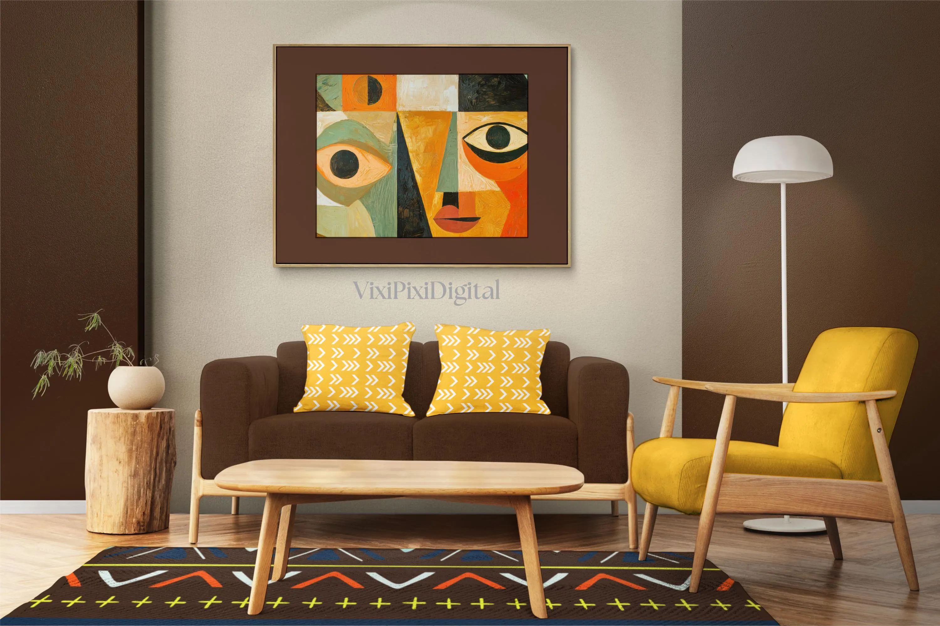 Abstract Geometric Faces Art Print: Klee Kandinsky Style (Digital Download) - image 4