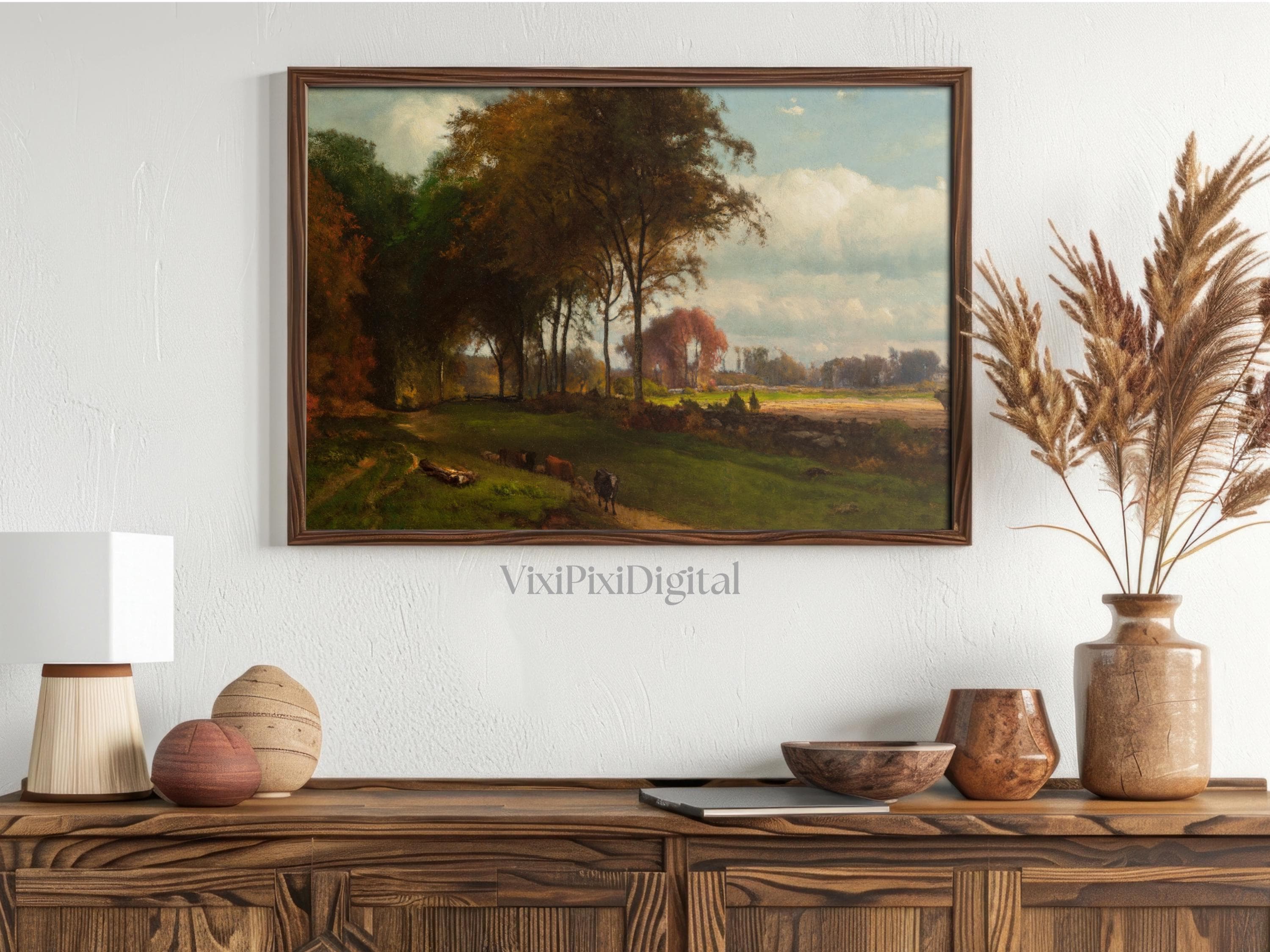 Vintage Landscape with Cattle Painting by George Inness (Digital Download) - image 5