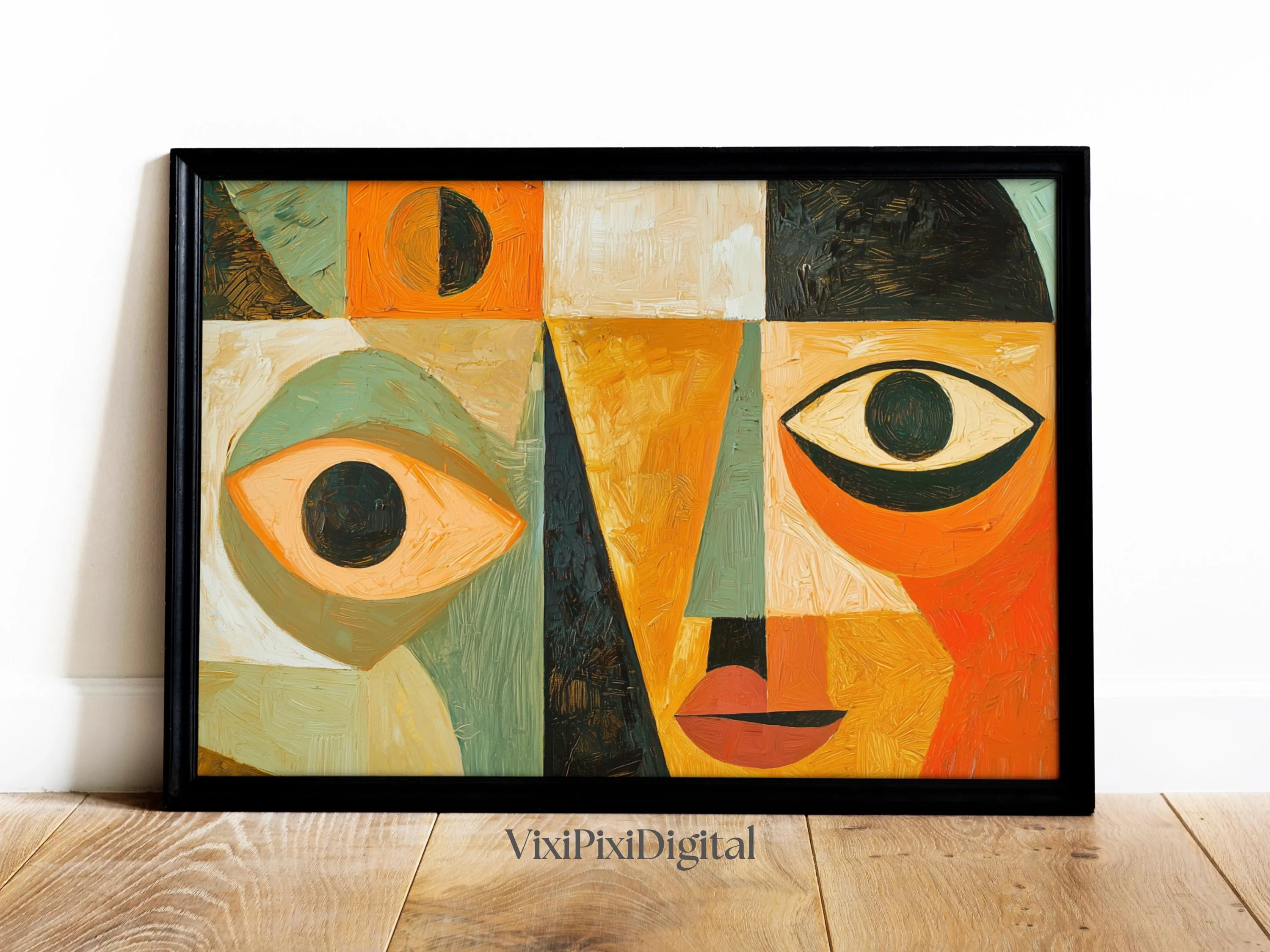 Abstract Geometric Faces Art Print: Klee Kandinsky Style (Digital Download) - image 5