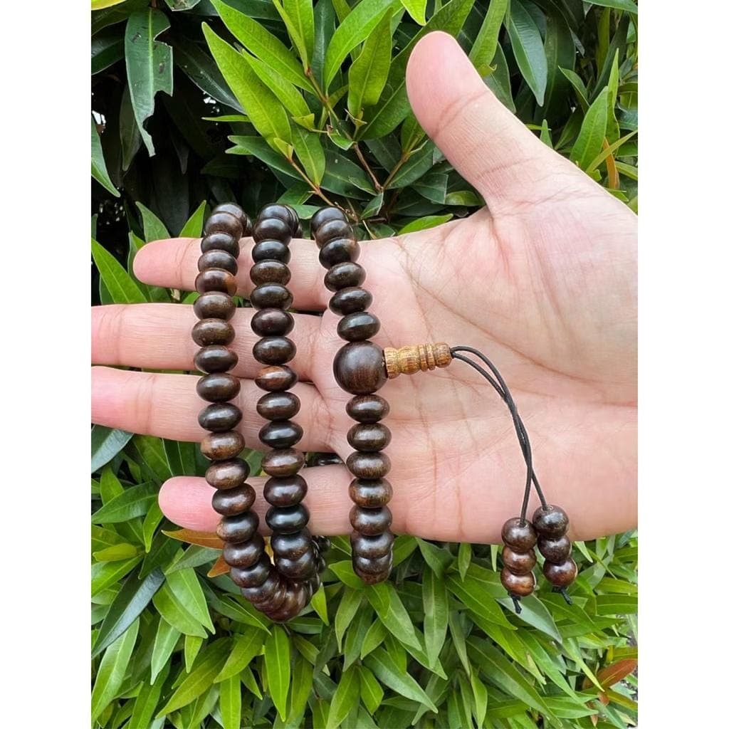 Agarwood Buddha Mala Beads – 108 Flat Oval Beads  | Natural Aroma | Meditation & Spiritual Healing - image 3