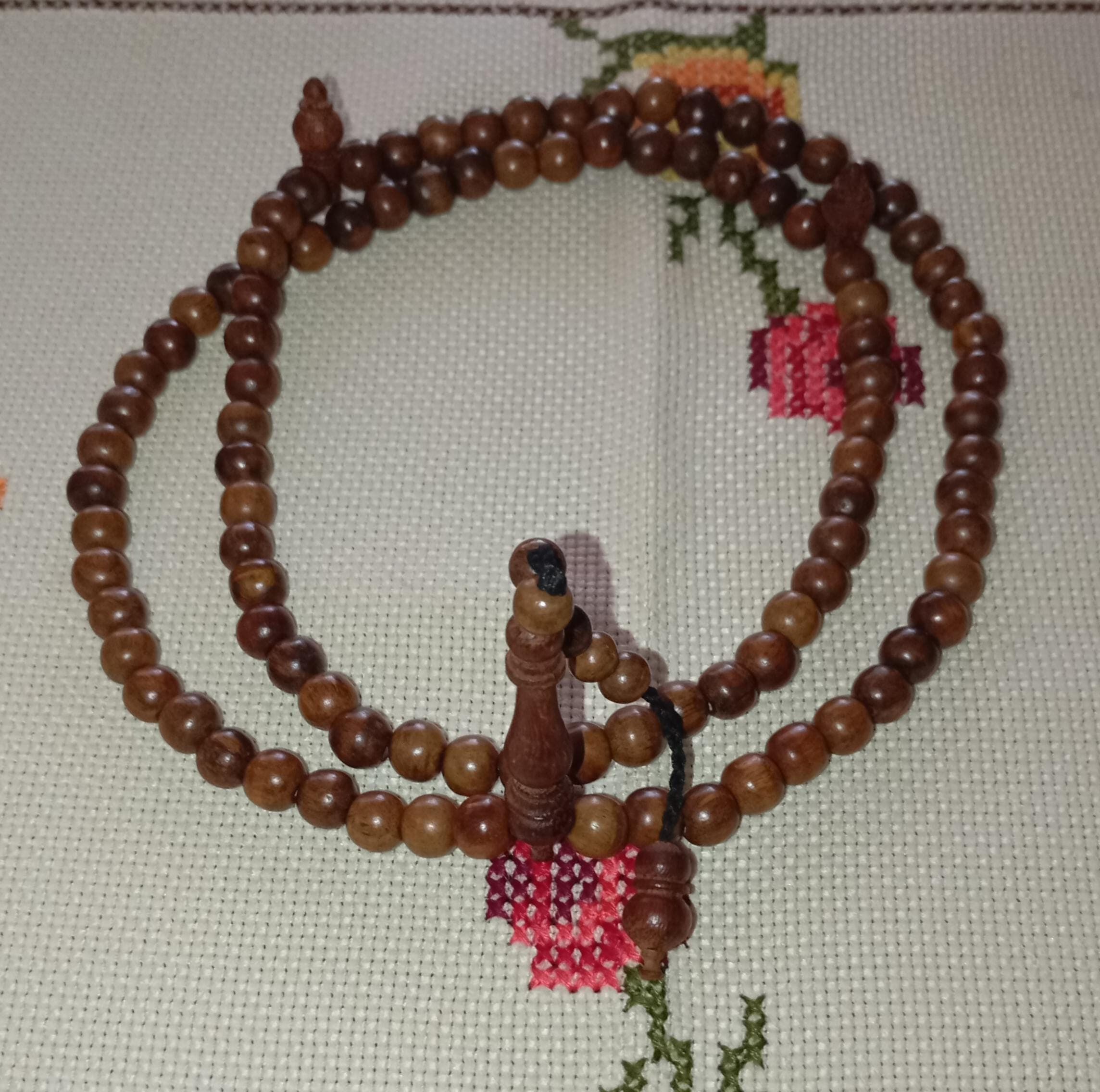 Agarwood Prayer Beads: 99 Wood Tasbih, Islamic Rosary Mala