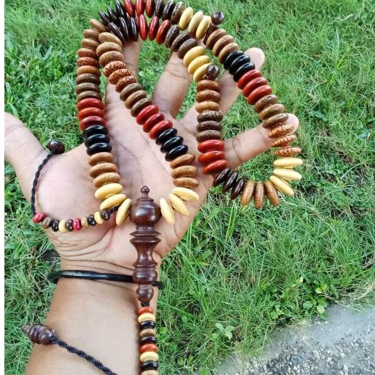 11 Sacred Woods Flat Tasbih 99 Beads – Handmade Natural Prayer  Beads 16mm