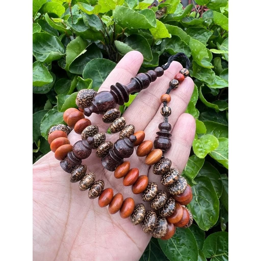 Flat Tiger Liwung  Sappan Wood Prayer Beads 10x6mm Protective & Healing Energy Mala 99 - image 4