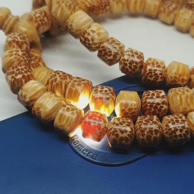 White Tiger Liwung Wooden Prayer Beads – 99 Beads of Mystic Power & Calm (8mm) - image 4