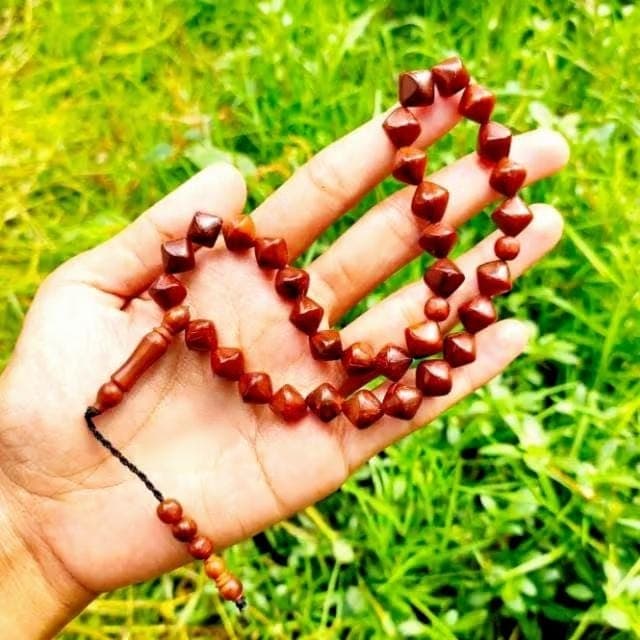 Handmade Kokka Wood Prayer Beads: 33-Bead Islamic Tasbih - image 4