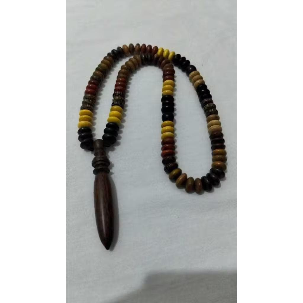 Handmade Tasbih Necklace 11 Rare Sacred Woods – Galih Asem Bullet Pendant, Islamic Prayer Beads - image 4