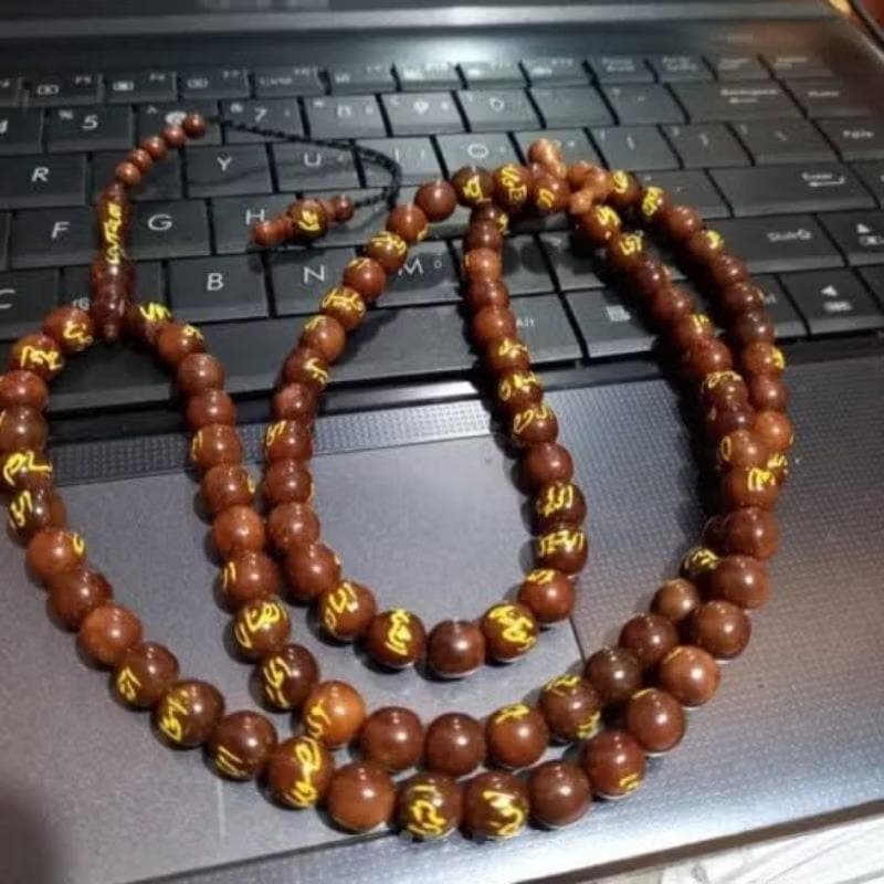 Handmade Kokka Wood Tasbih – 99 Asmaul Husna Engraved Prayer Beads - image 3