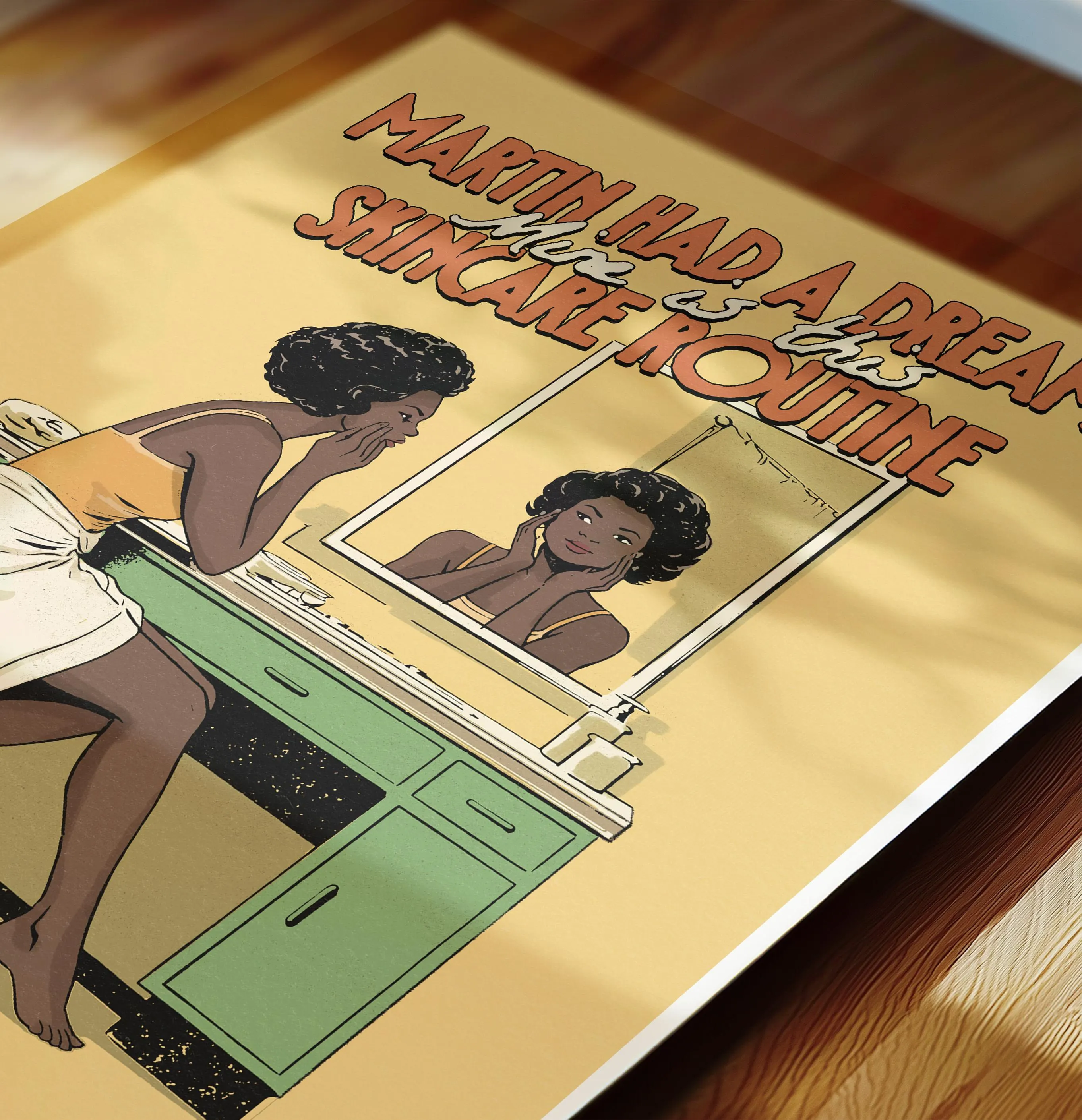 Martin Had A Dream, Black Woman Art Print, Retro Bathroom Wall Art, Funny Bathroom, Skincare African American Wall Art, Black Excellence - image 3