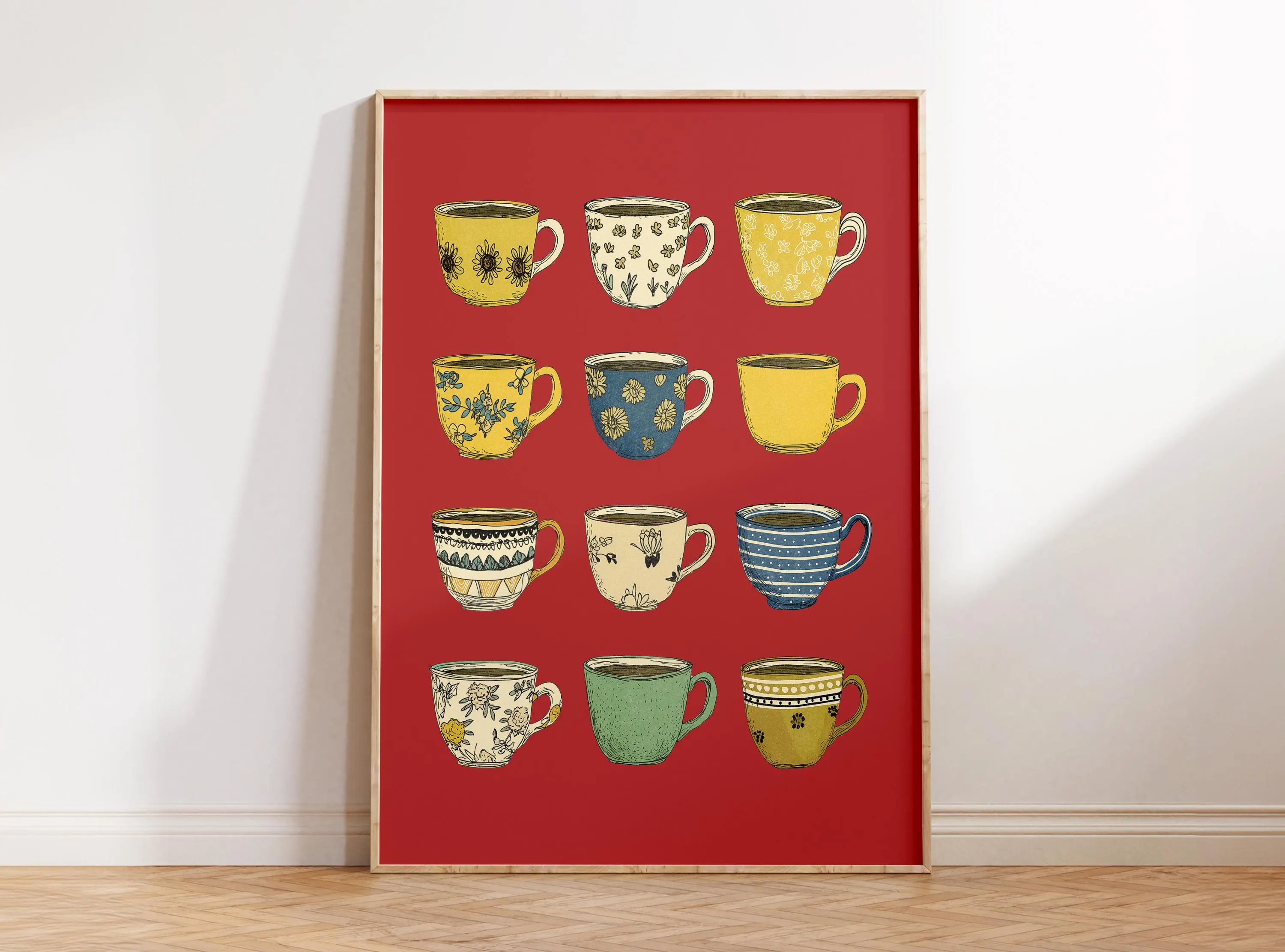 Retro Coffee Wall Art, Coffee Bar Art, Coffee Art, Cozy Apartment Decor, European Rustic Kitchen Decor, Colorful Wall Art