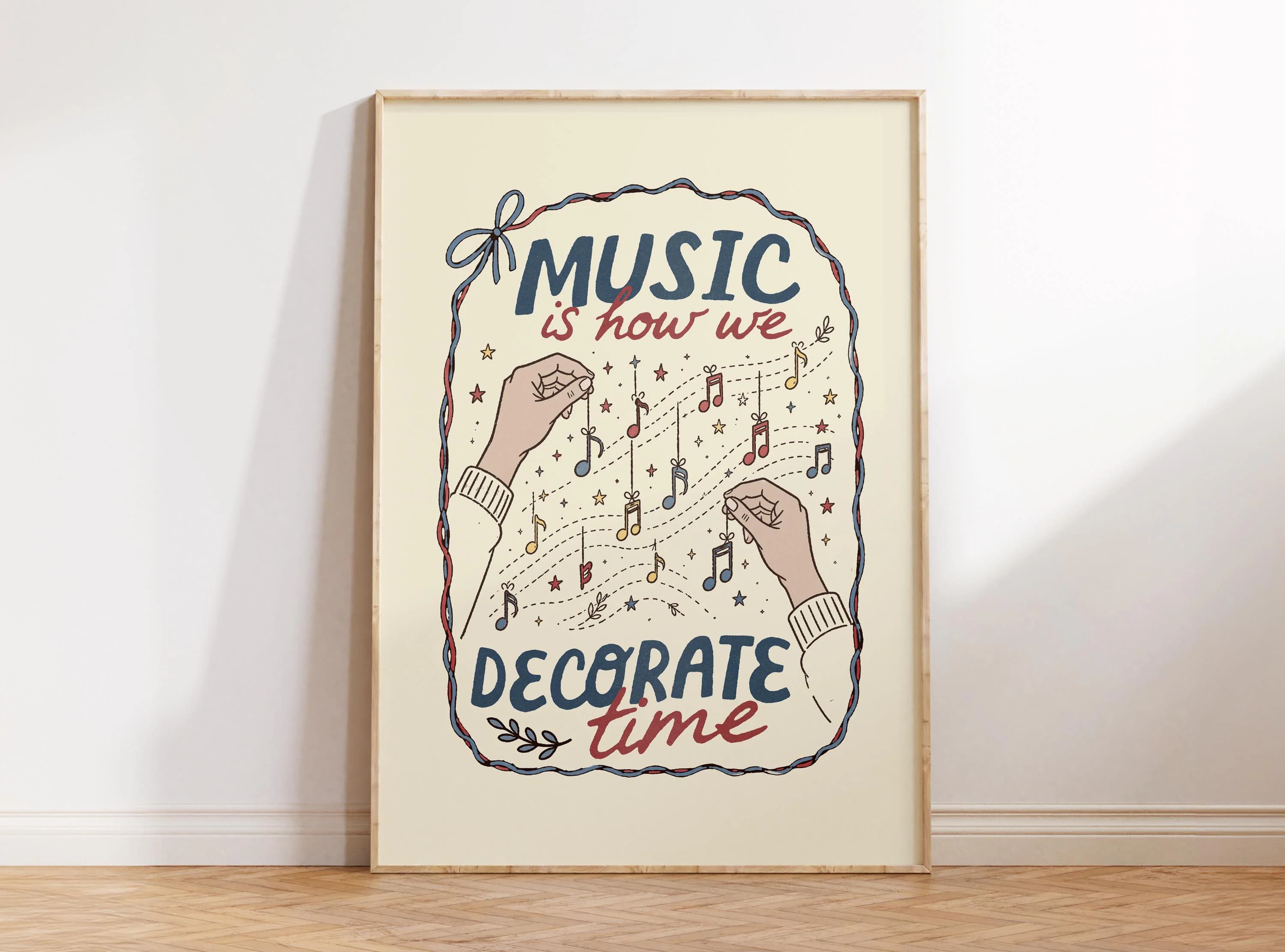 Music is How We Decorate Time, Record Poster, Vintage Record Wall Art, Eclectic Home Decor, Aesthetic Wall Print, Retro Music Poster