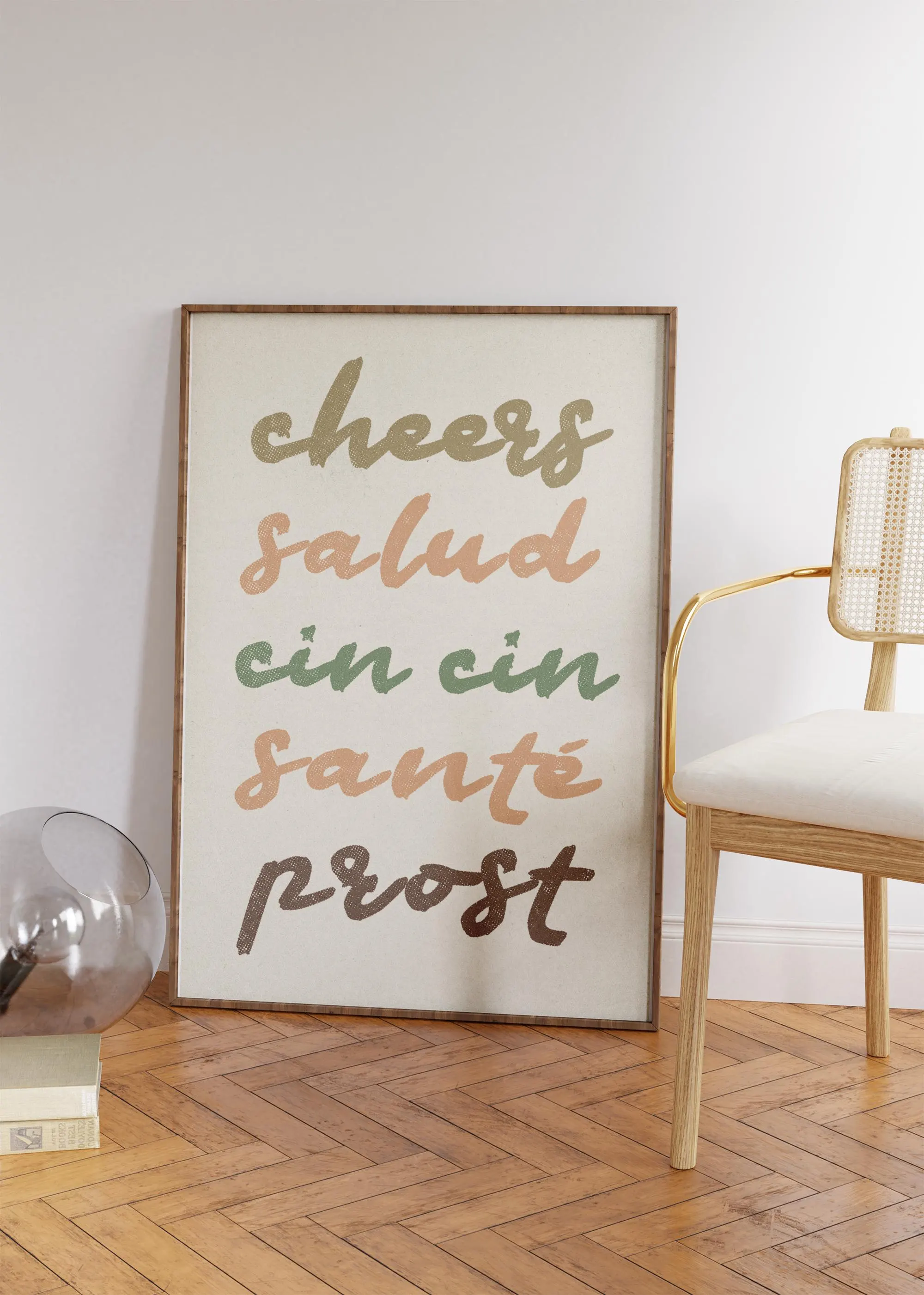 Cheers Print, Aesthetic Apartment Decor, Boho Retro Bar Cart Art, Minimalist Neutral Typography Wall Art, Girly Gifts, Cin Cin Salud Prints - image 5