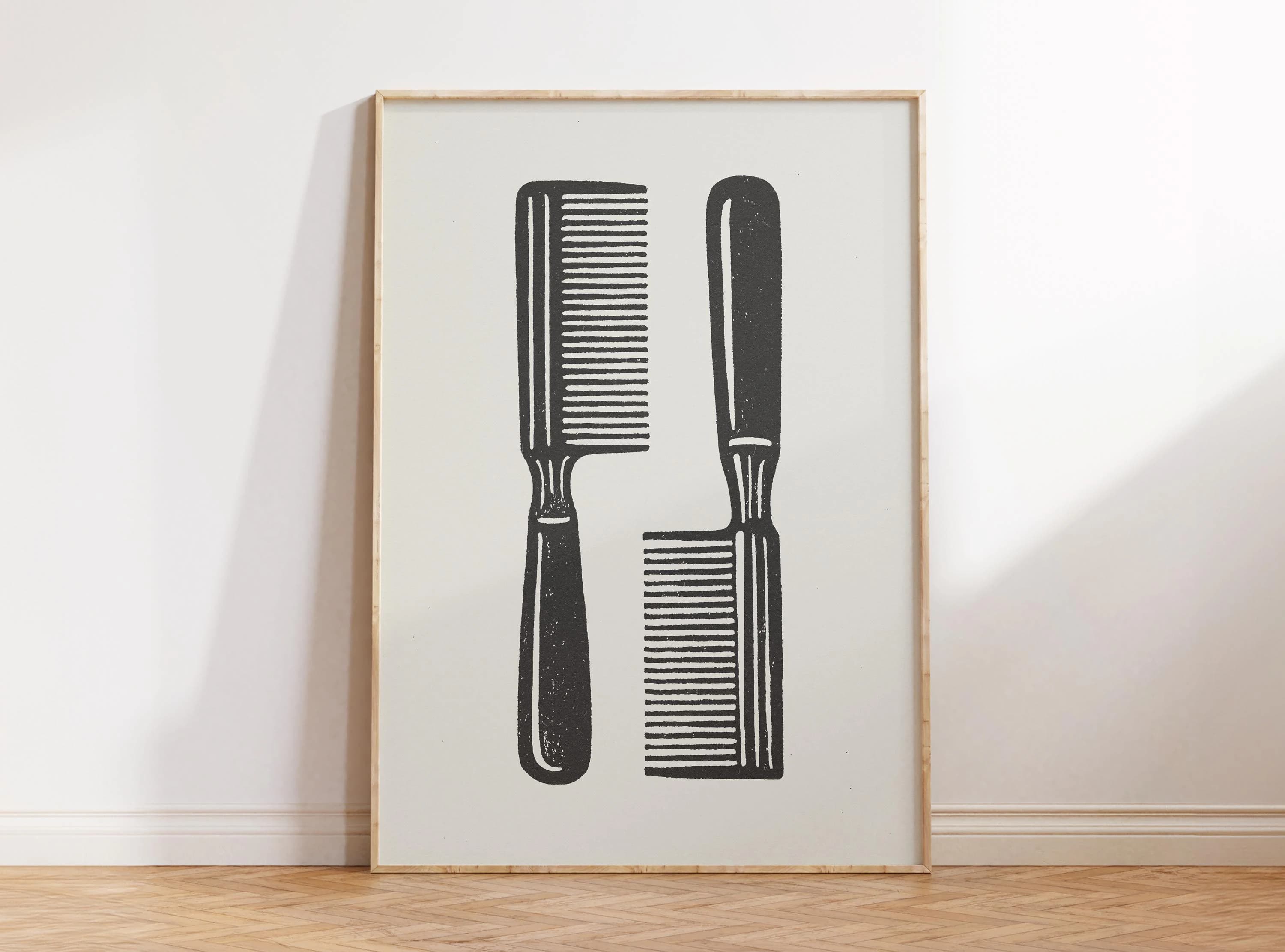 Black Hair Architecture, Afro Pick Print, African American Wall Art, Modern Black Art, Afro Art, Ethnic Decor, Apartment Decor, Culture Art