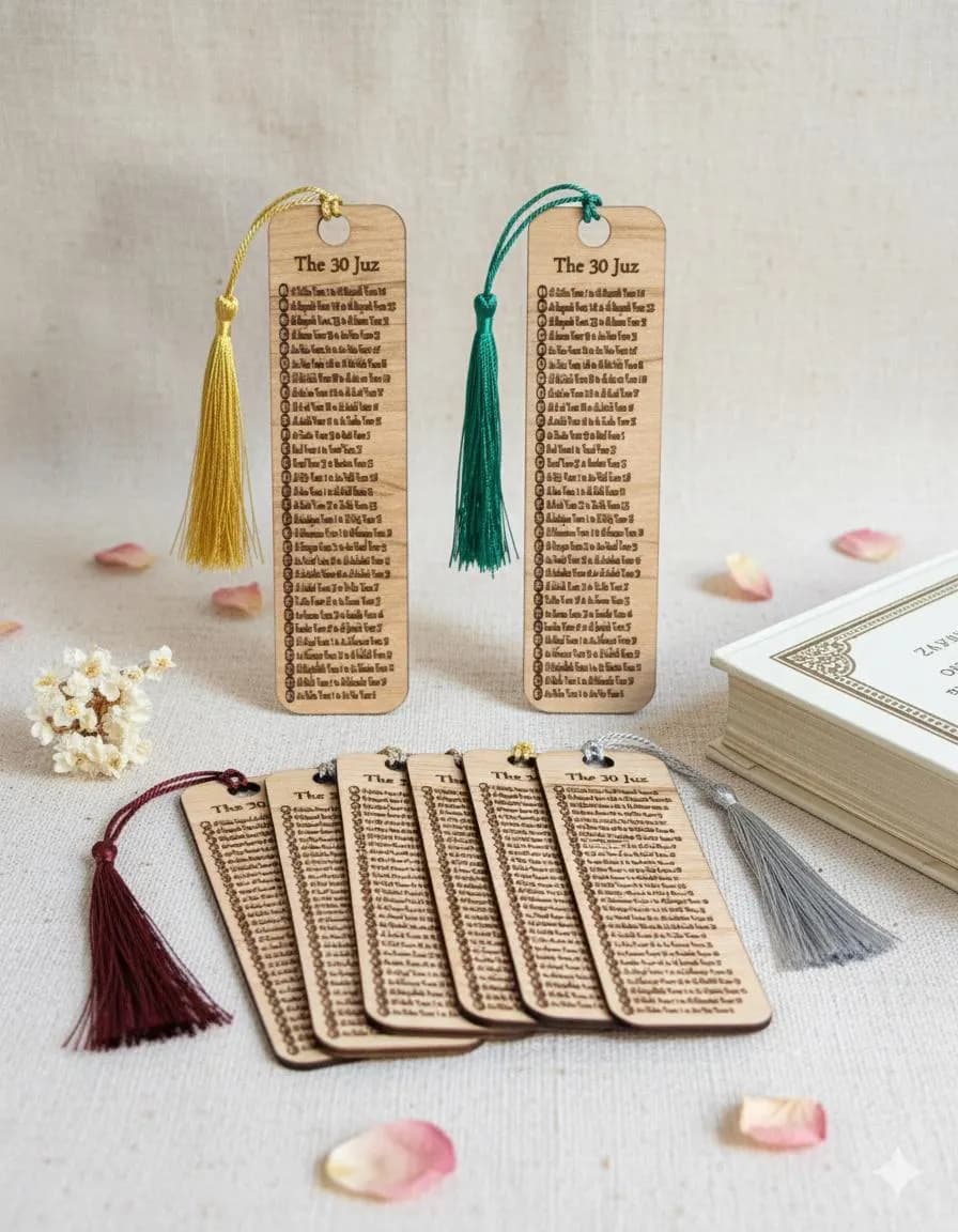 30 Juz Quran Bookmark SVG Laser Cut File: Islamic Gift (Digital Download)