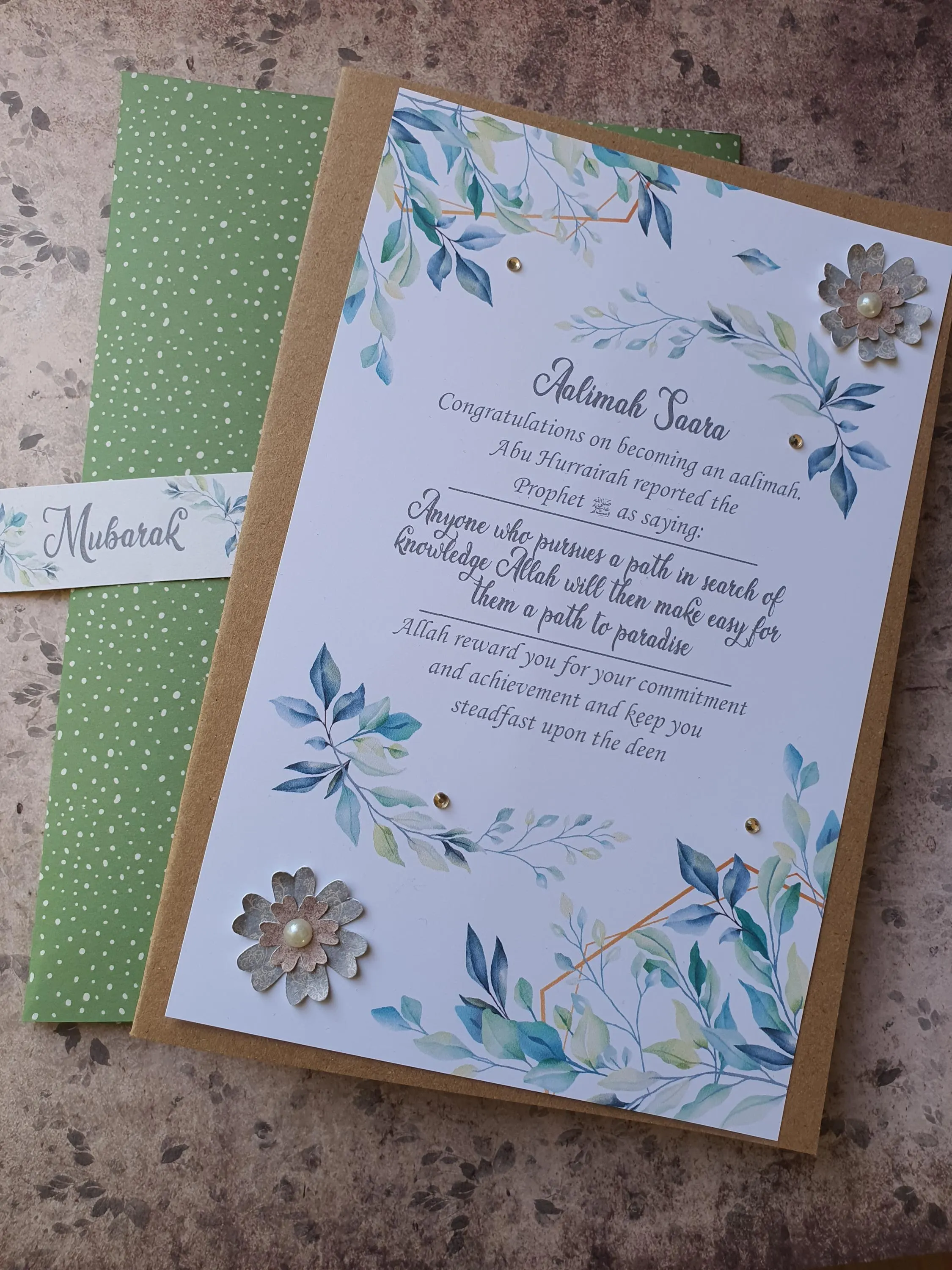 Aalimah Graduation Card/Islamic Graduation/Islamic greeting cards/Muslim Graduation/Alim/Islamic education/ Celebration card /Alimah card - image 3