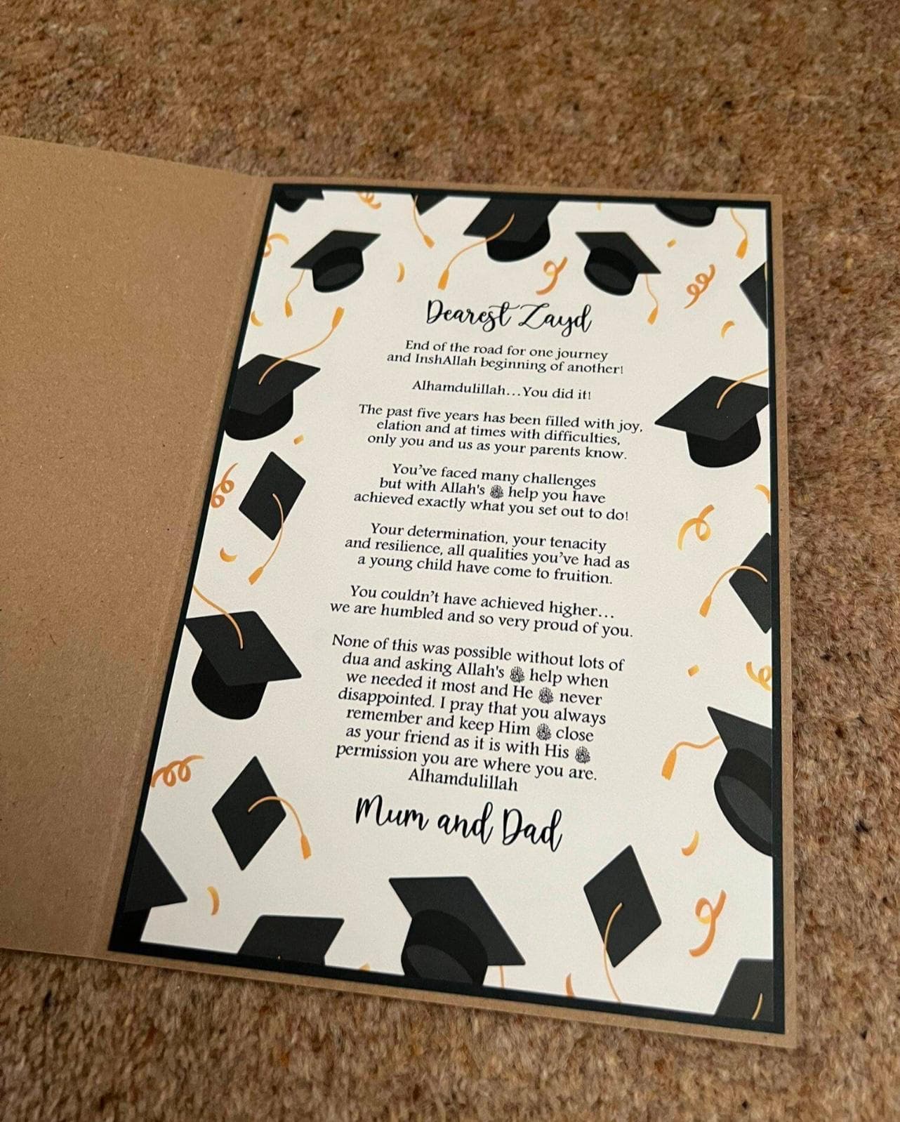 Islamic Uni Graduation Card/Personalised/Graduation Mubarak Card/Congratulations Card/Muslim Graduation/Personalised Graduation Card/ - image 2