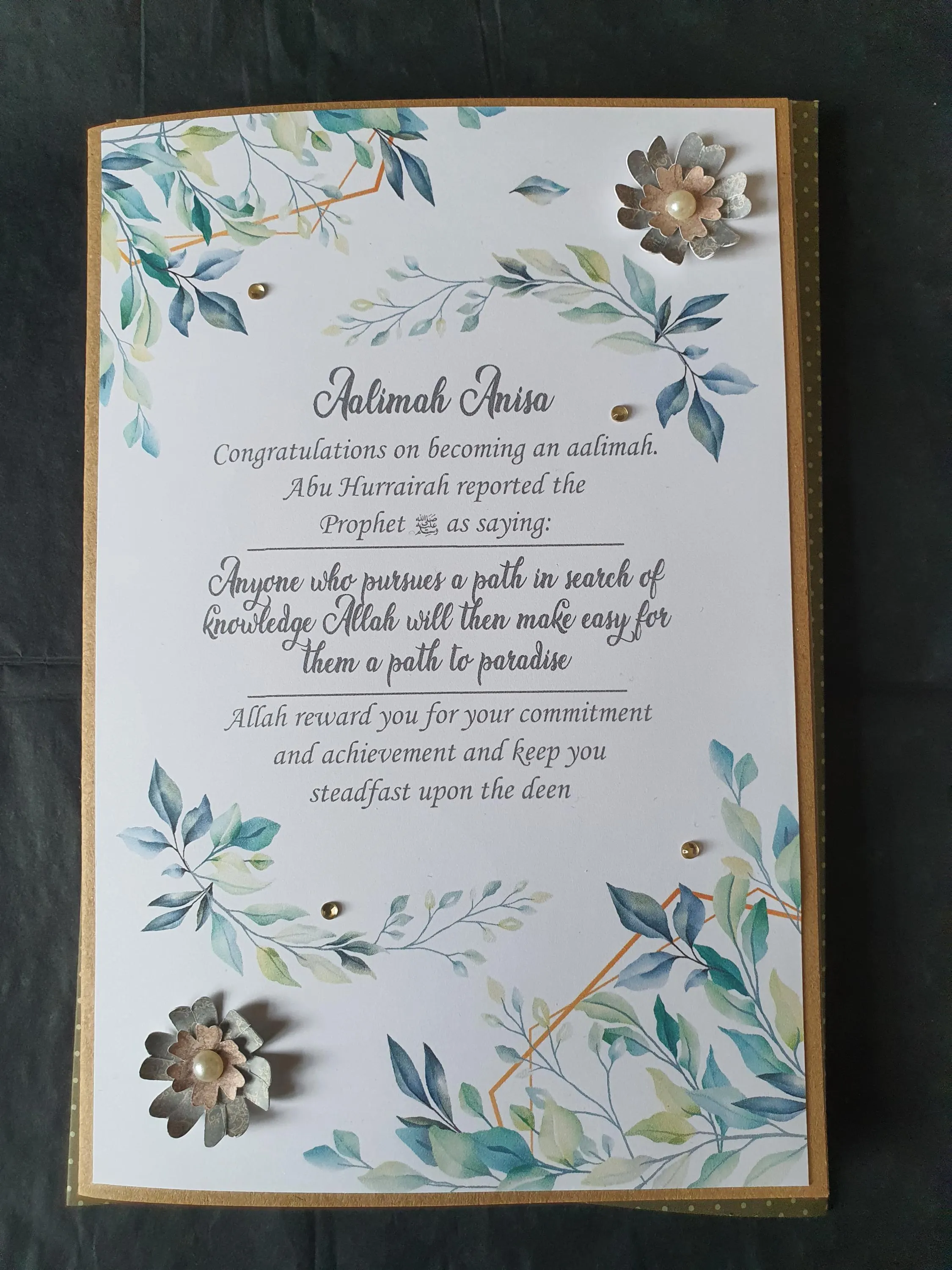 Aalimah Graduation Card/Islamic Graduation/Islamic greeting cards/Muslim Graduation/Alim/Islamic education/ Celebration card /Alimah card - image 4
