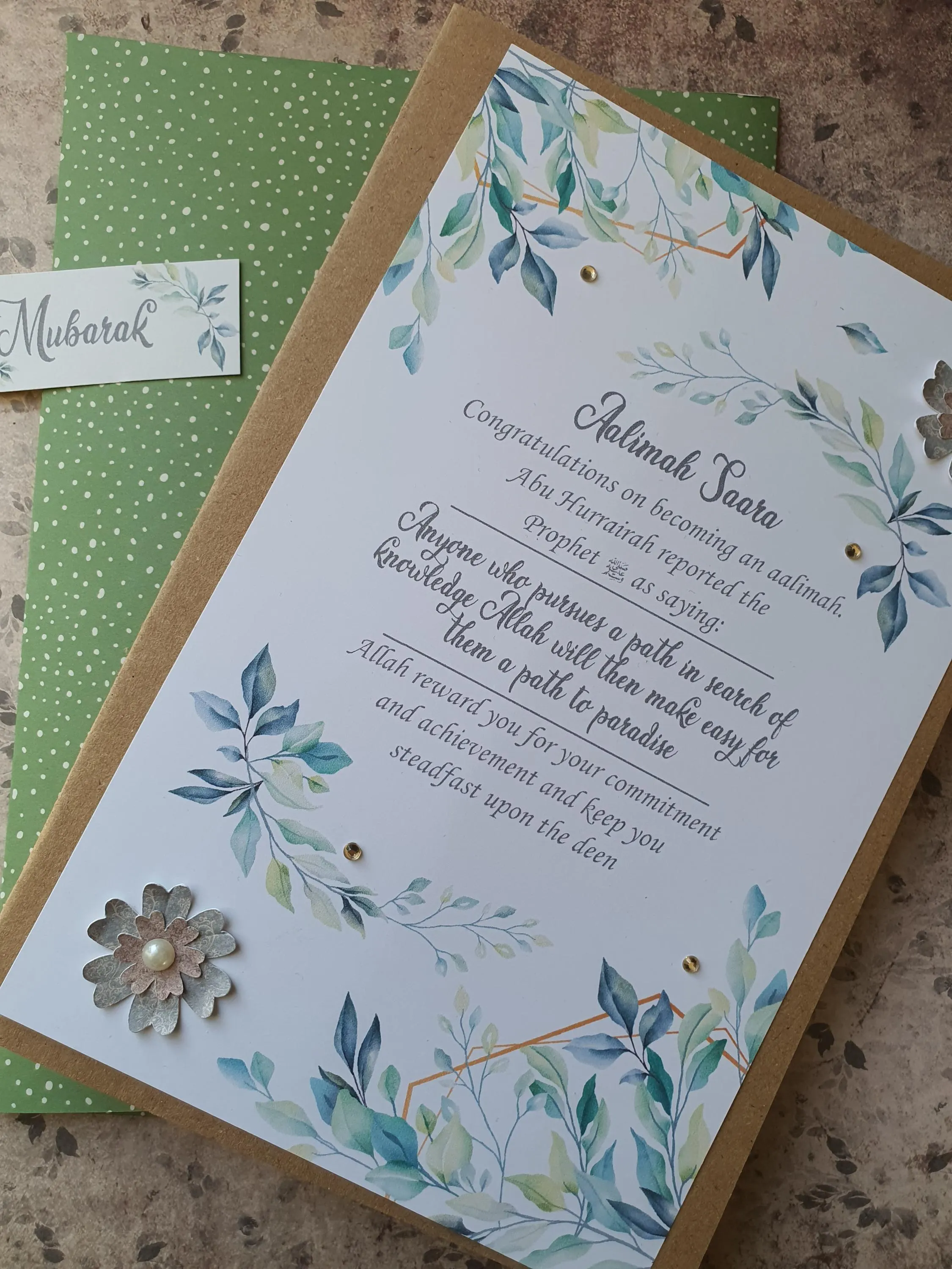 Aalimah Graduation Card/Islamic Graduation/Islamic greeting cards/Muslim Graduation/Alim/Islamic education/ Celebration card /Alimah card