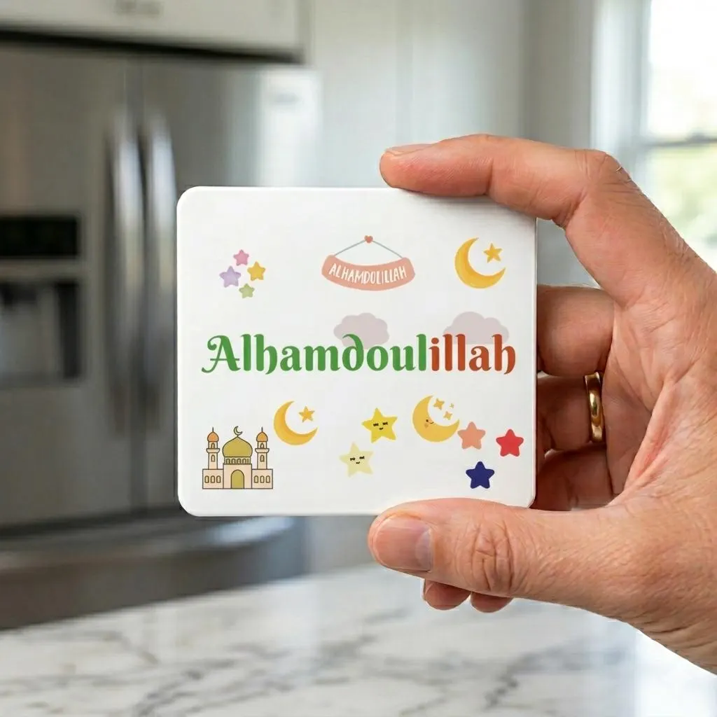 Islamic Kids Refrigerator Magnets, Saying Salam & Alhamdulillah Designs, SubhanAllah, Bismillah, Allah is one - image 5