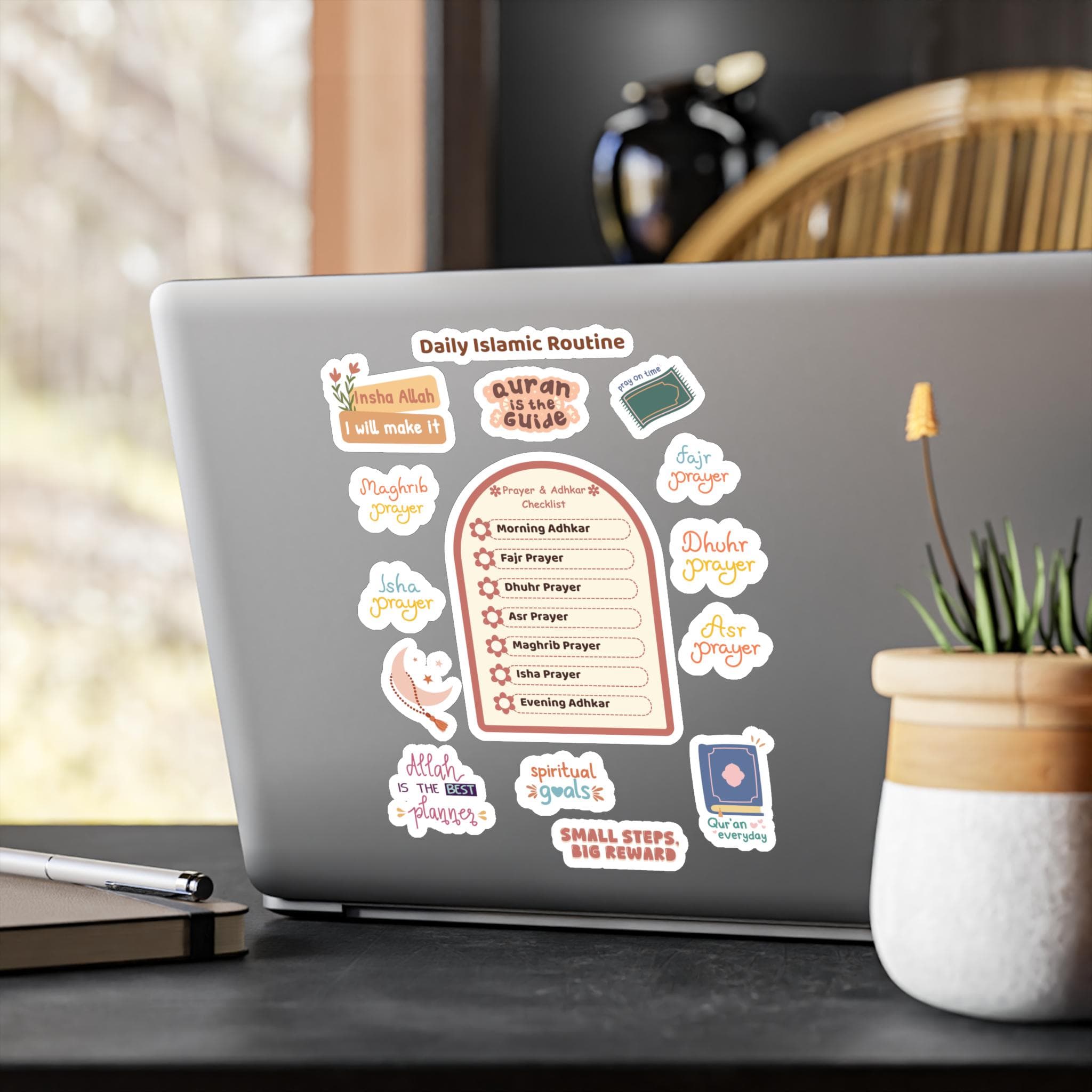 Islamic Prayer Checklist Stickers | Muslim Daily Routine Stickers | Salah Reminder | Adhkar & Quran Aesthetic Stickers | Islamic Kids Gift - image 3