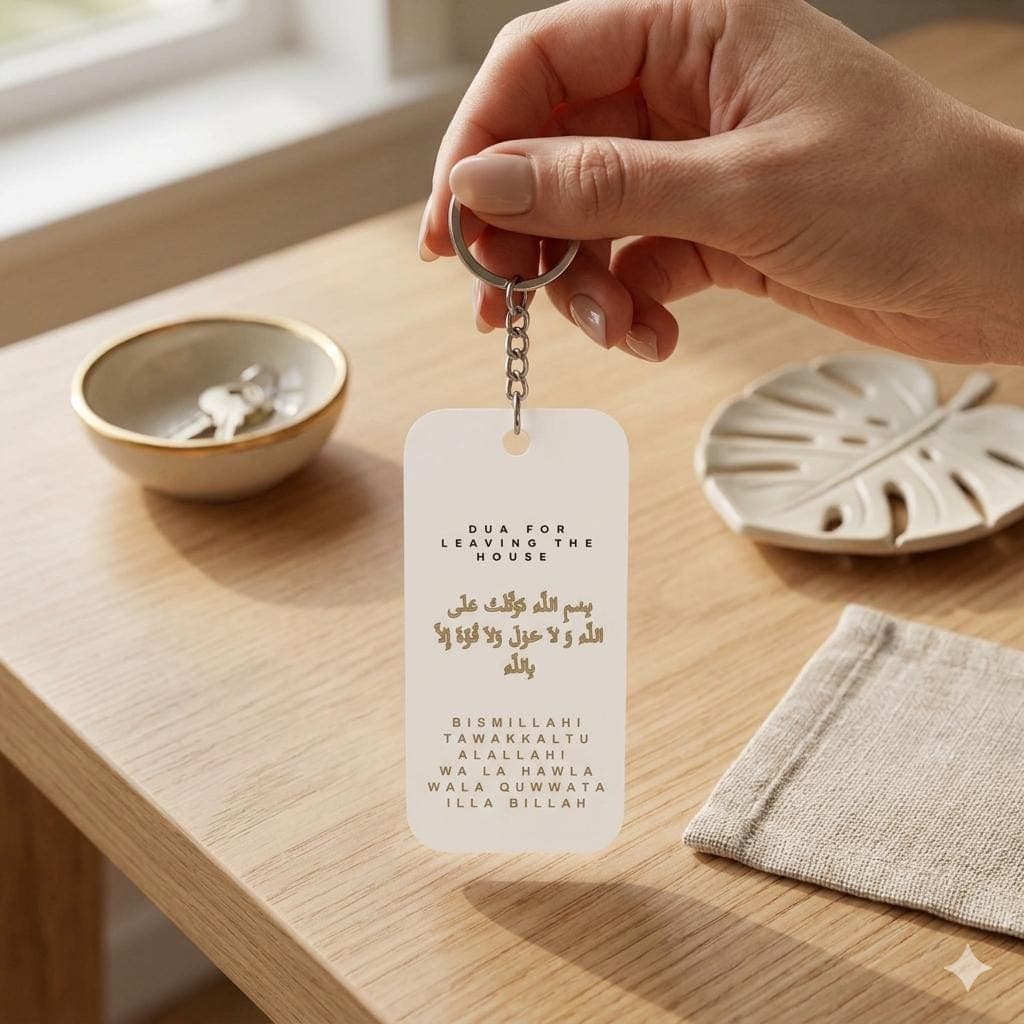 Leaving & Entering Home Dua Keychain, Reminder Dua, Arabic Islamic Keyring, Daily Reminder Keychain, Minimalist Muslim Gift
