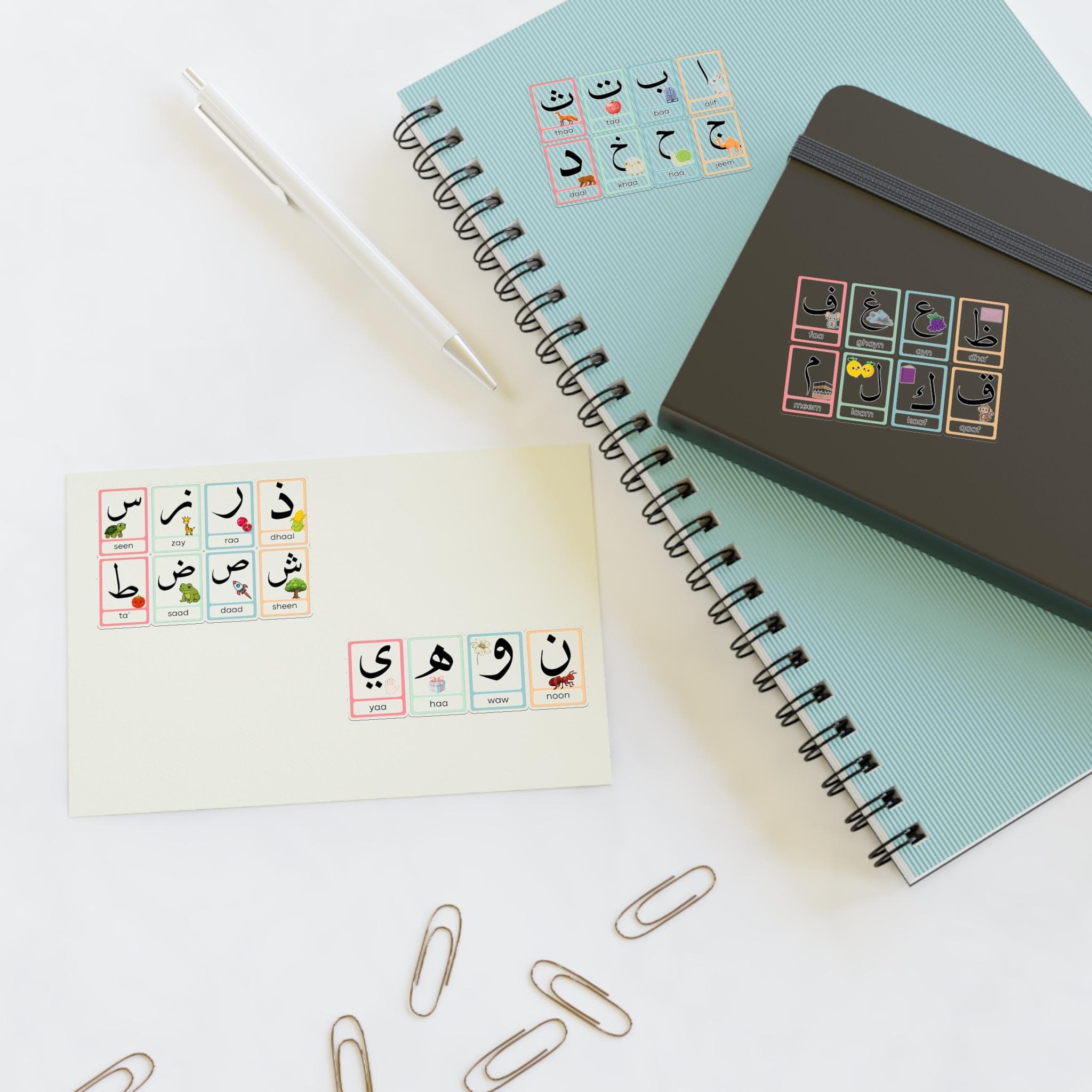 Arabic Alphabet Flashcards Sticker Sheets, Arabic Letters Phonics, Montessori learning, Arabic alphabet for kids two sheet sizes - image 4