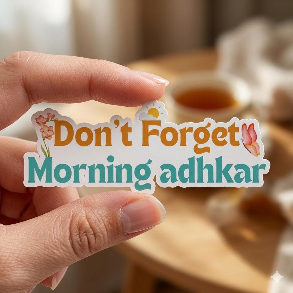 Morning Adhkar Reminder Sticker | Dont Forget Morning Adhkar | Daily Reminder | Muslim Aesthetic Vinyl Decal | Salah Routine Sticker