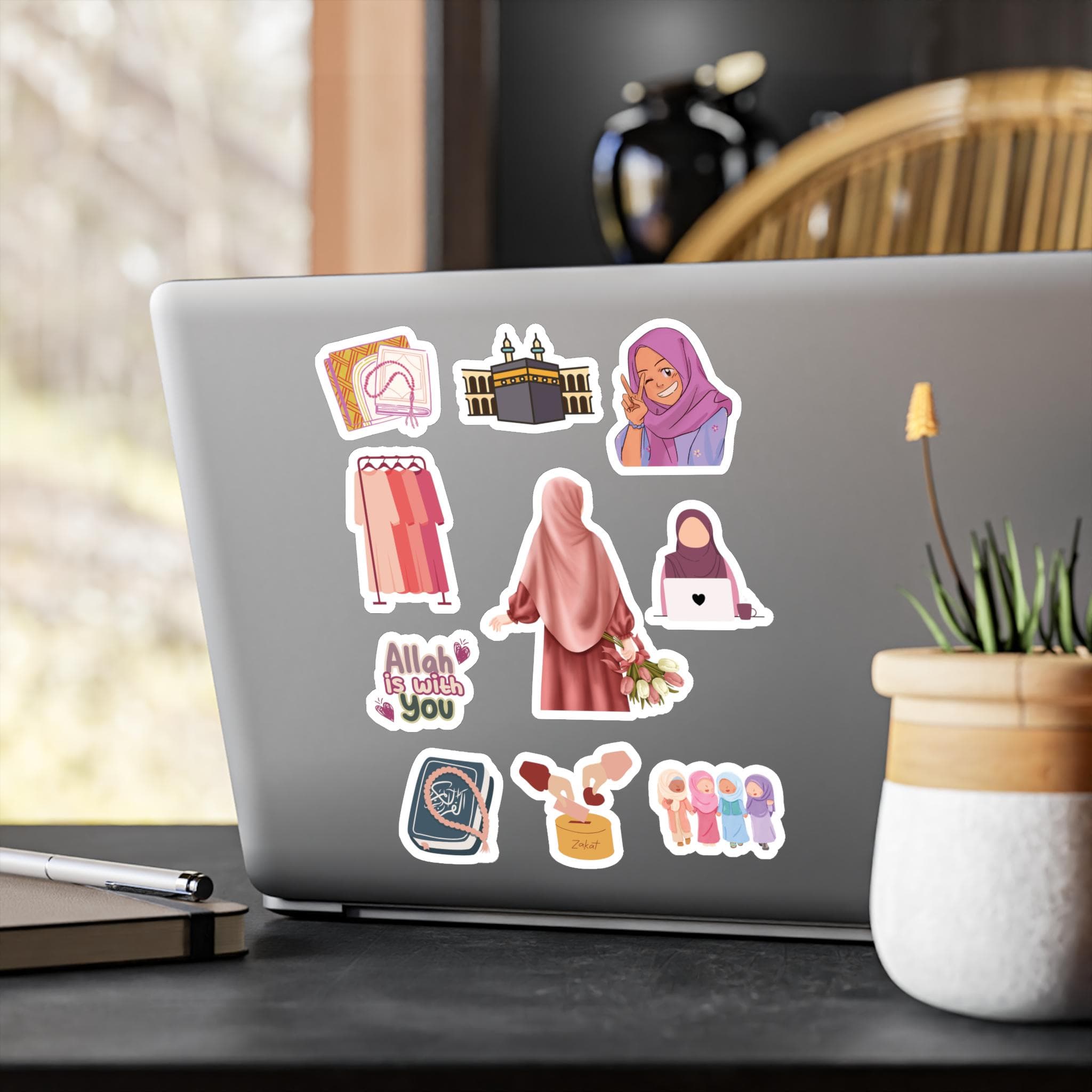 Hijabi Girl Sticker Pack | Muslim Women Stickers | Islamic Aesthetic Vinyl Stickers | Laptop Water Bottle Decals | Modest Fashion Art