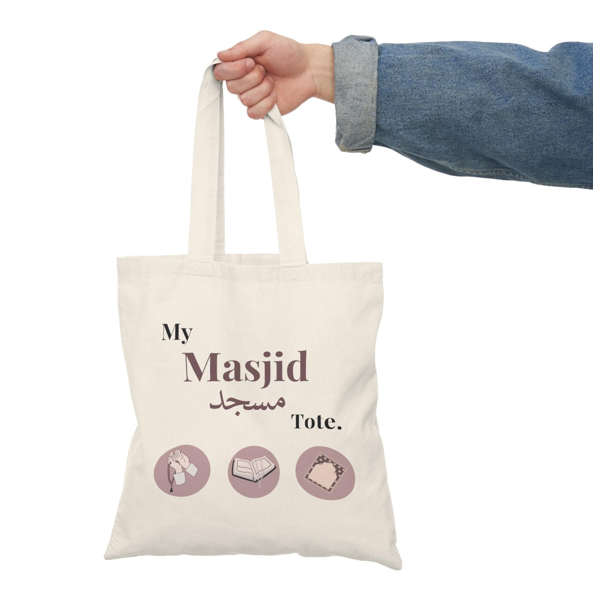 Masjid Tote Bag, Masjid Bag, Muslim Gift for Mom and Child, Quran Prayer Essentials Bag, Arabic Mosque Tote