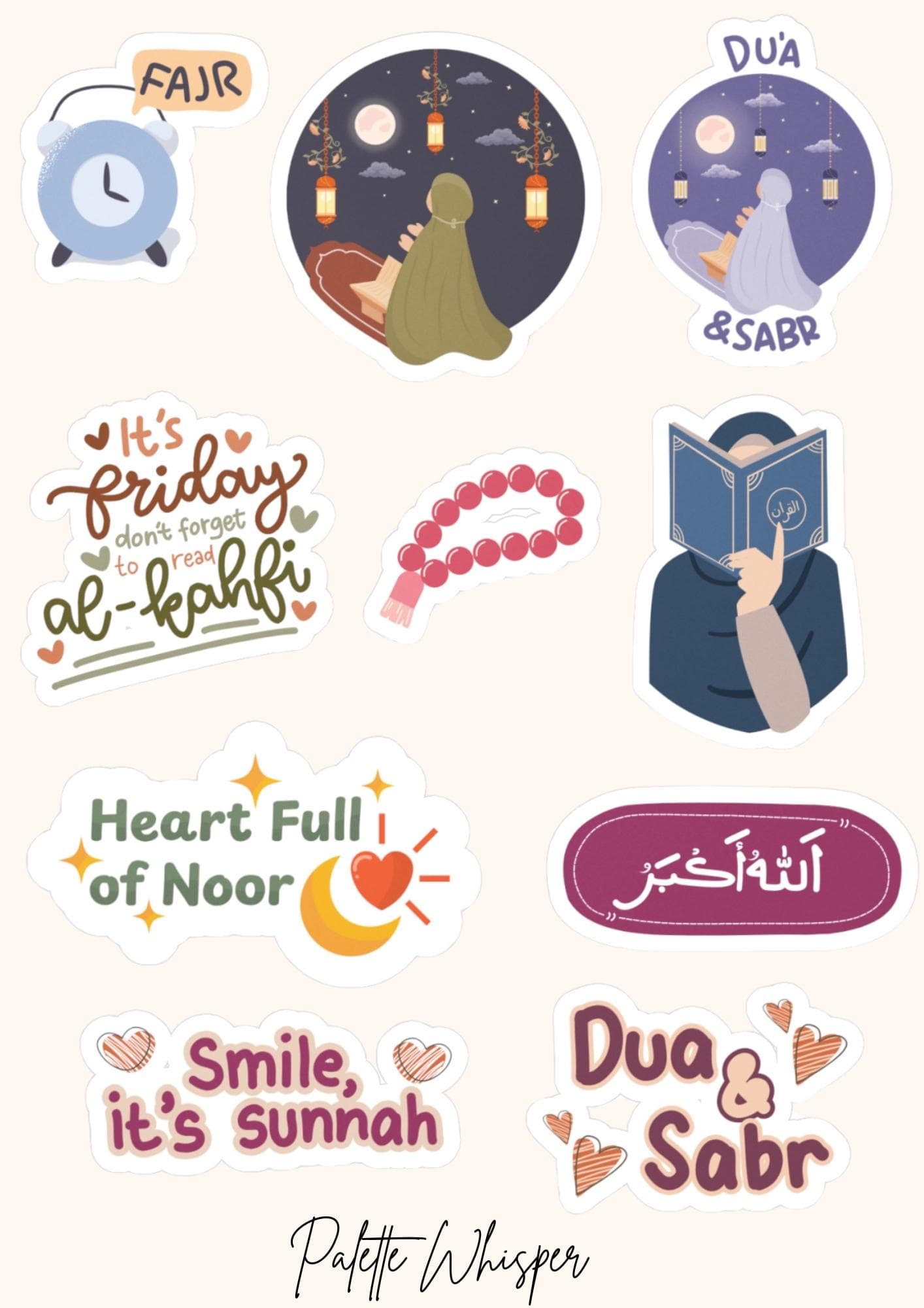 Islamic Reminder Sticker Pack | Muslimah | hijabi Girl Stickers | Laptop Water Bottle Decals | Journaling - image 5