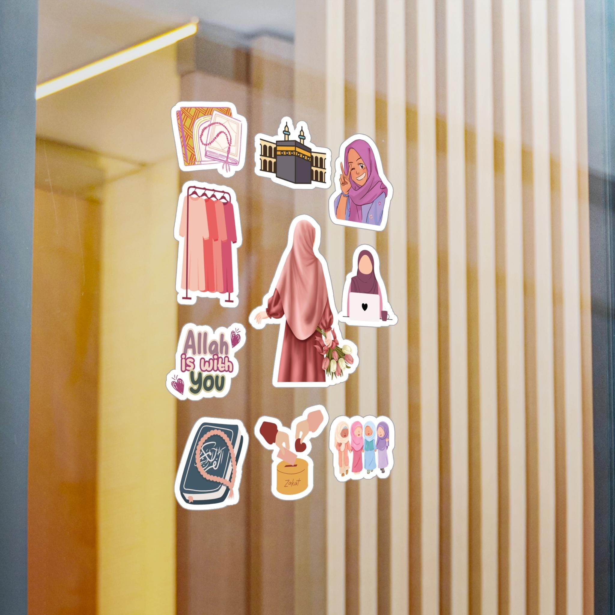 Hijabi Girl Sticker Pack | Muslim Women Stickers | Islamic Aesthetic Vinyl Stickers | Laptop Water Bottle Decals | Modest Fashion Art - image 3