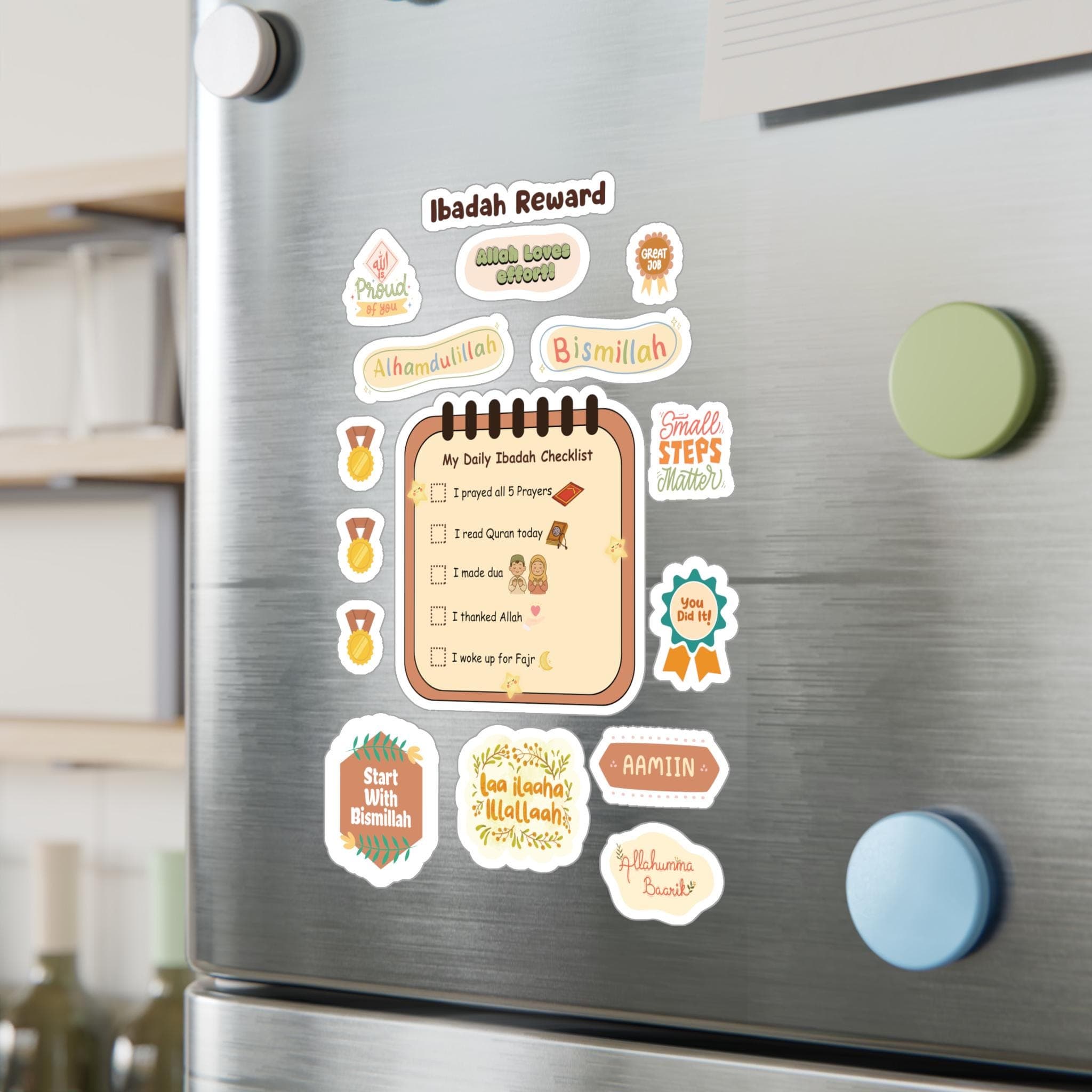 Islamic Ibadah Reward Sticker for Kids | Salah & Adhkar Checklist | Muslim Daily Routine Stickers | Quran Reminder | Islamic Kids Gift - image 3