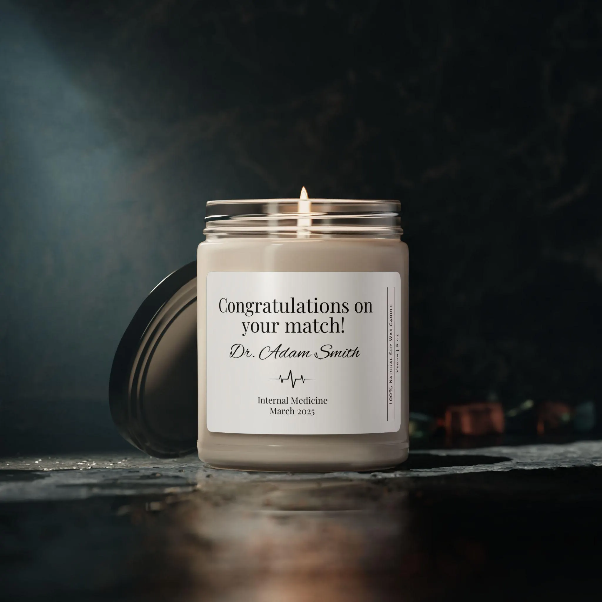 Personalized Residency Match Day Gift Candle, Med School Graduate Gift Doctor Custom Gift Residency Match Day Candle Medical School Grad