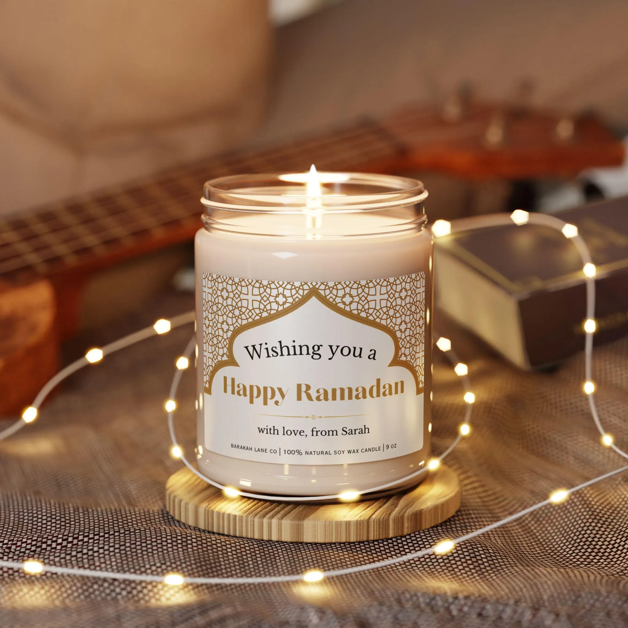Personalized Ramadan Gift, Ramadan Mubarak Gift, Ramadan Candle, Custom Islamic Decor, Custom Islamic gifts for her, Scented Soy Candle 9oz - image 5