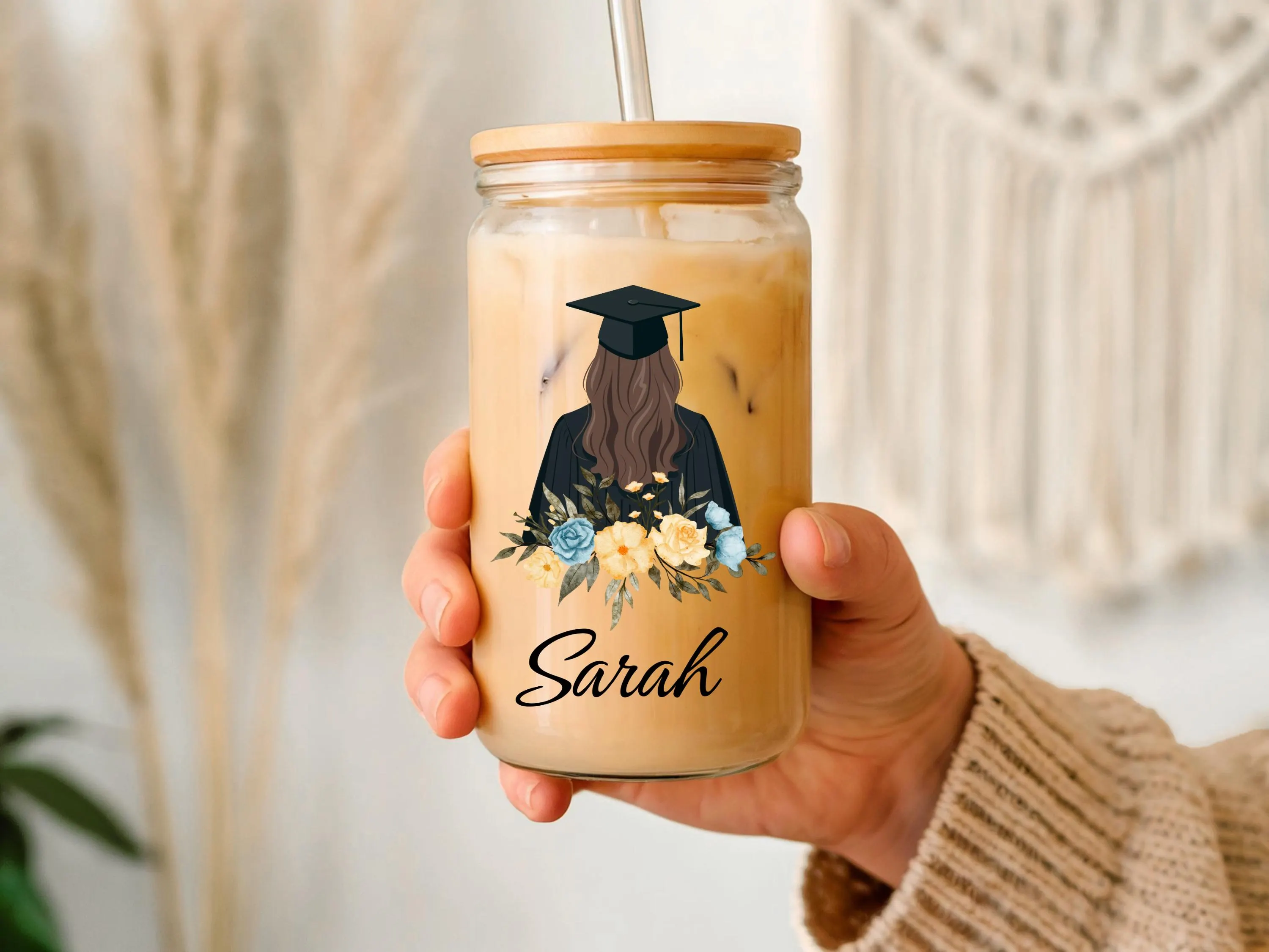 Personalized Graduation Tumbler Gift for Her, Grad Custom High School Graduation Sipper College Grad Gift Cup 2025 Daughter Graduation Gift