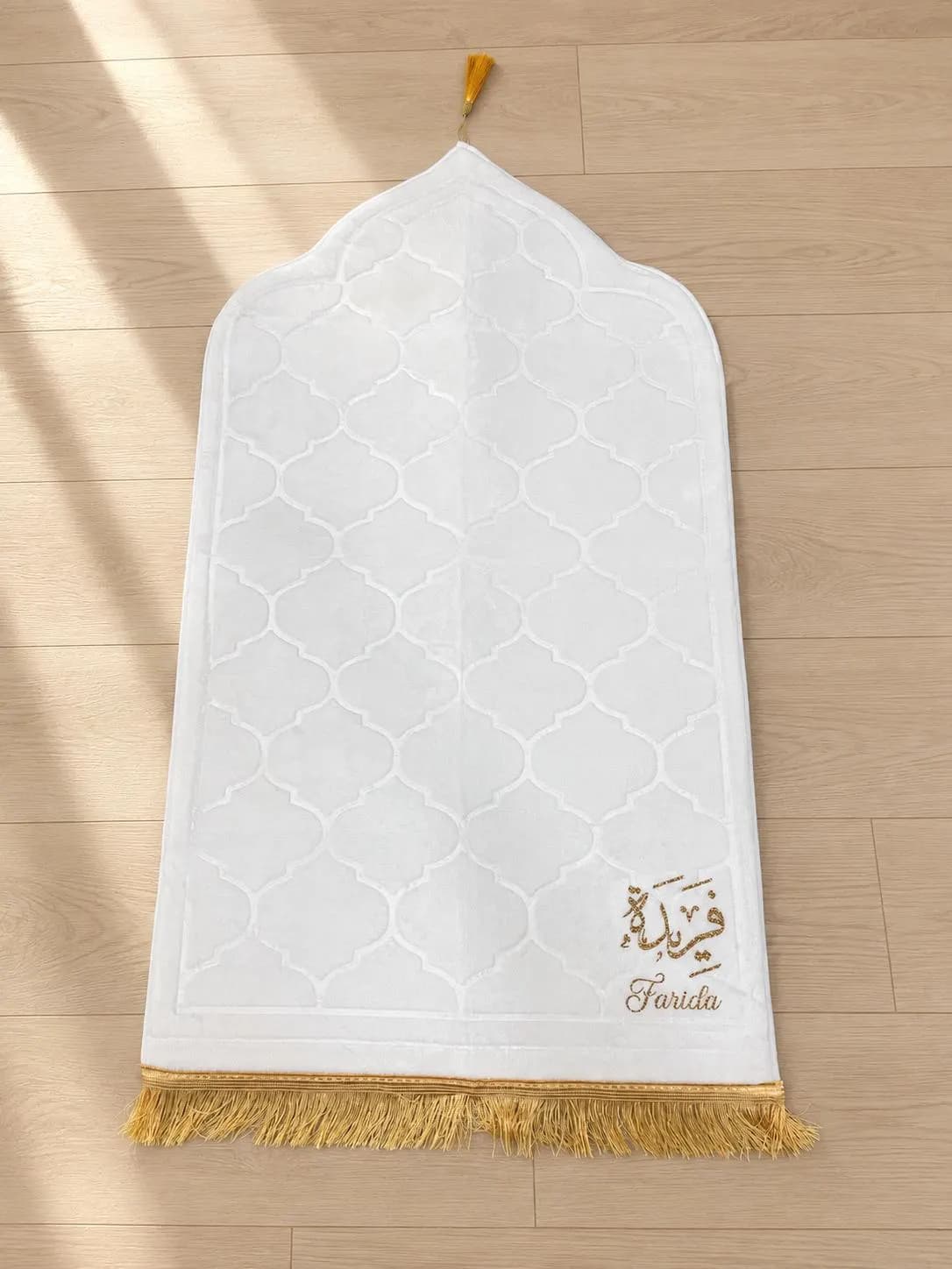Personalized Prayer Mat | Sadaqah Jariyah Gift | Custom Islamic Gift | Muslim Gift for Him or Her |Arabic Name Prayer Mat |Velvet Prayer Rug - image 4