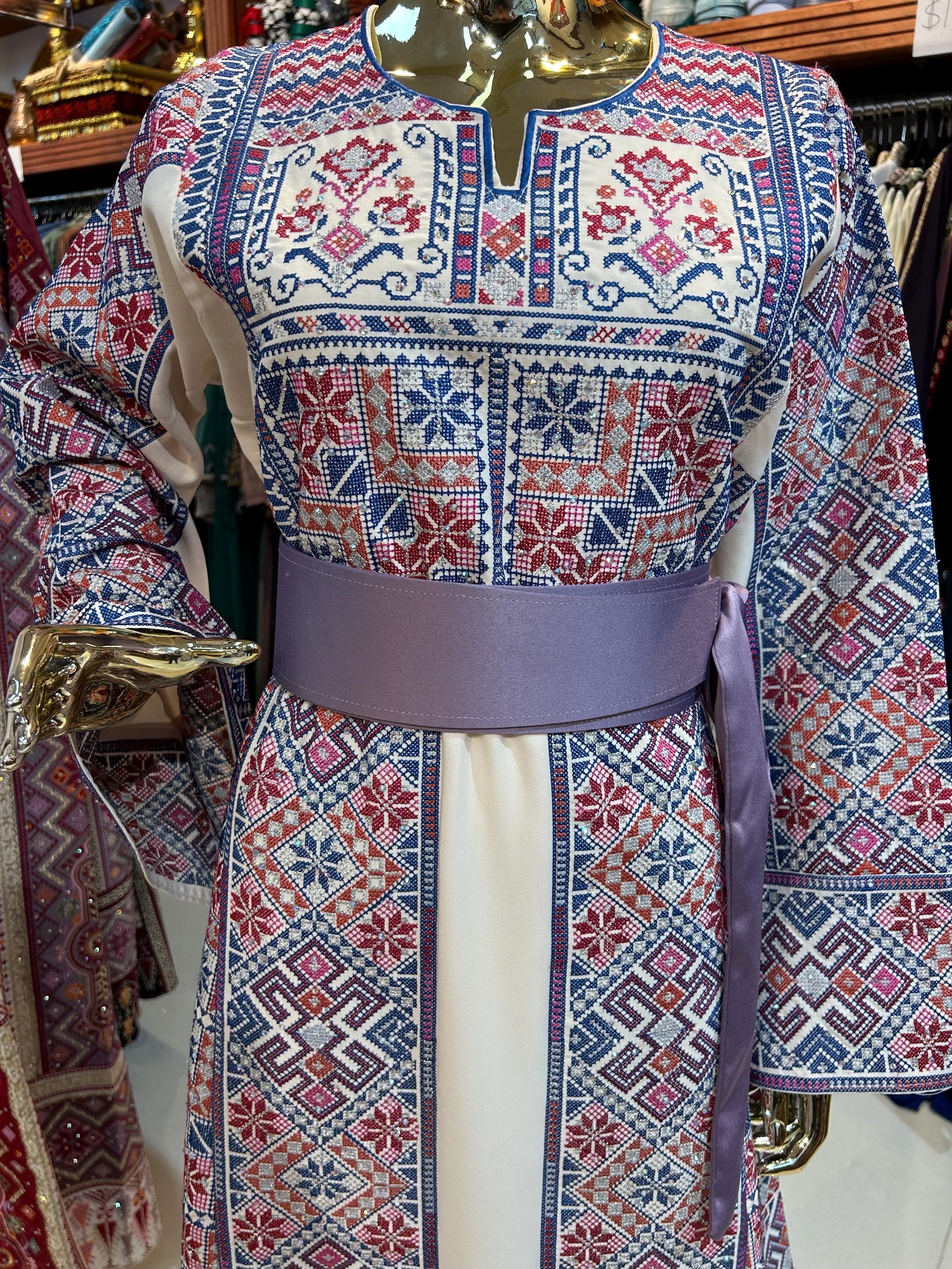 Embroidered Blue Thobe Dress | Traditional Style - image 3
