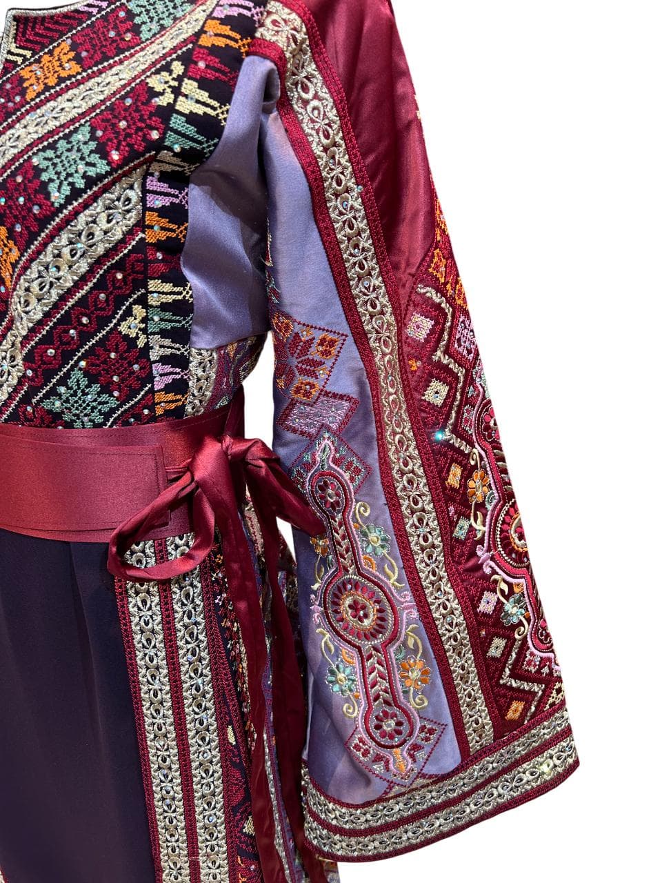Purple & Maroon Embroidered Thobe | Traditional Dress - image 5