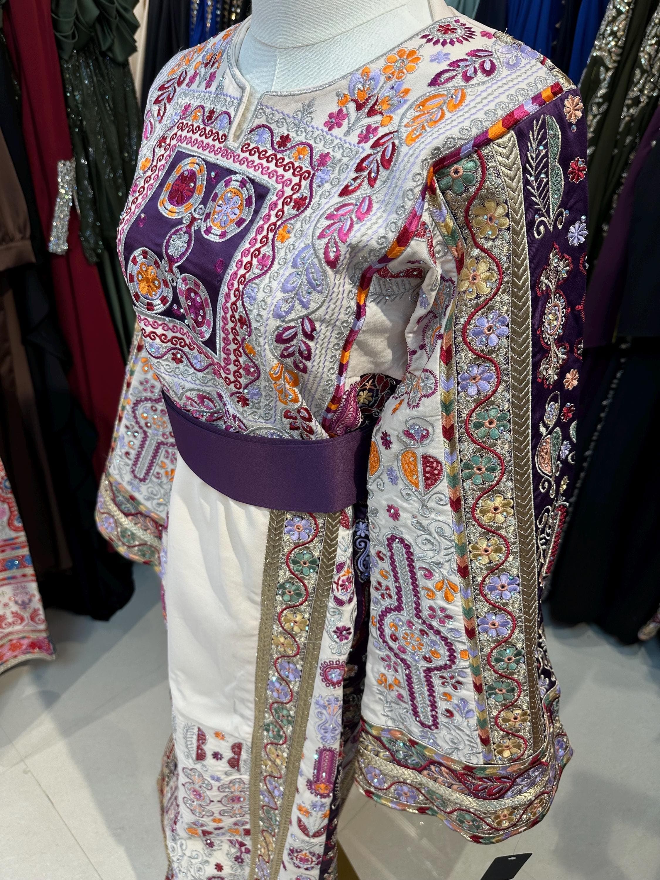 Rhinestone Palestinian Malaka THOBE | Wedding Dress - image 3