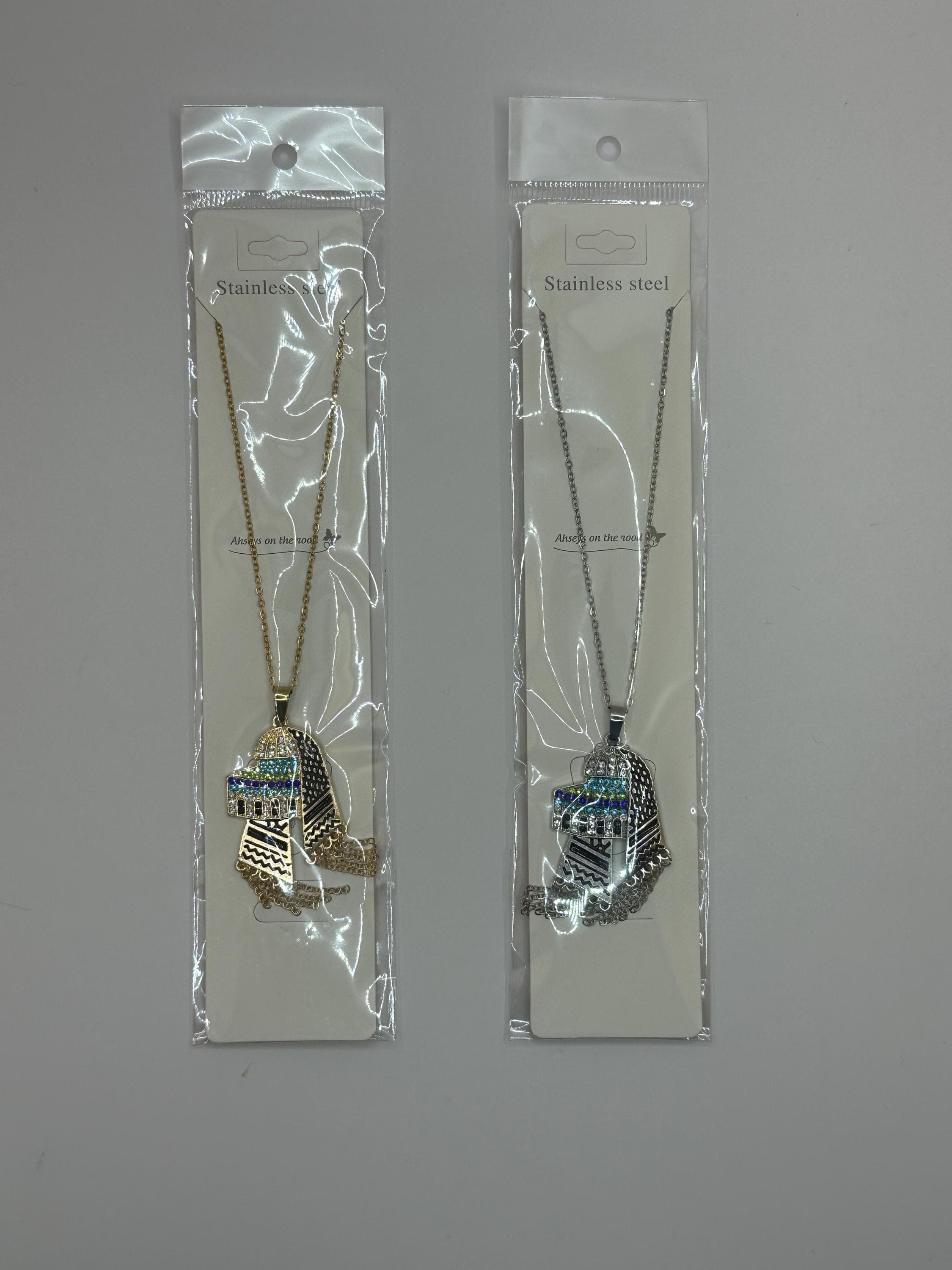 Palestinian stainless steel Necklace | depicts the imagine of the “Dome of the Rock” comes in Gold & Silver - image 4