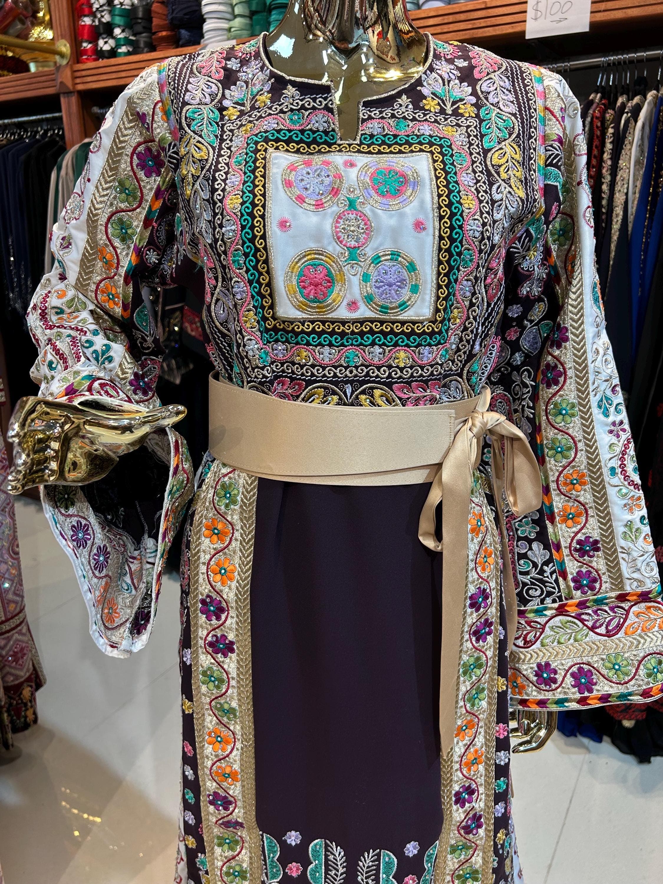 Purple Embroidered Malaka Thobe | Formal Dress - image 3