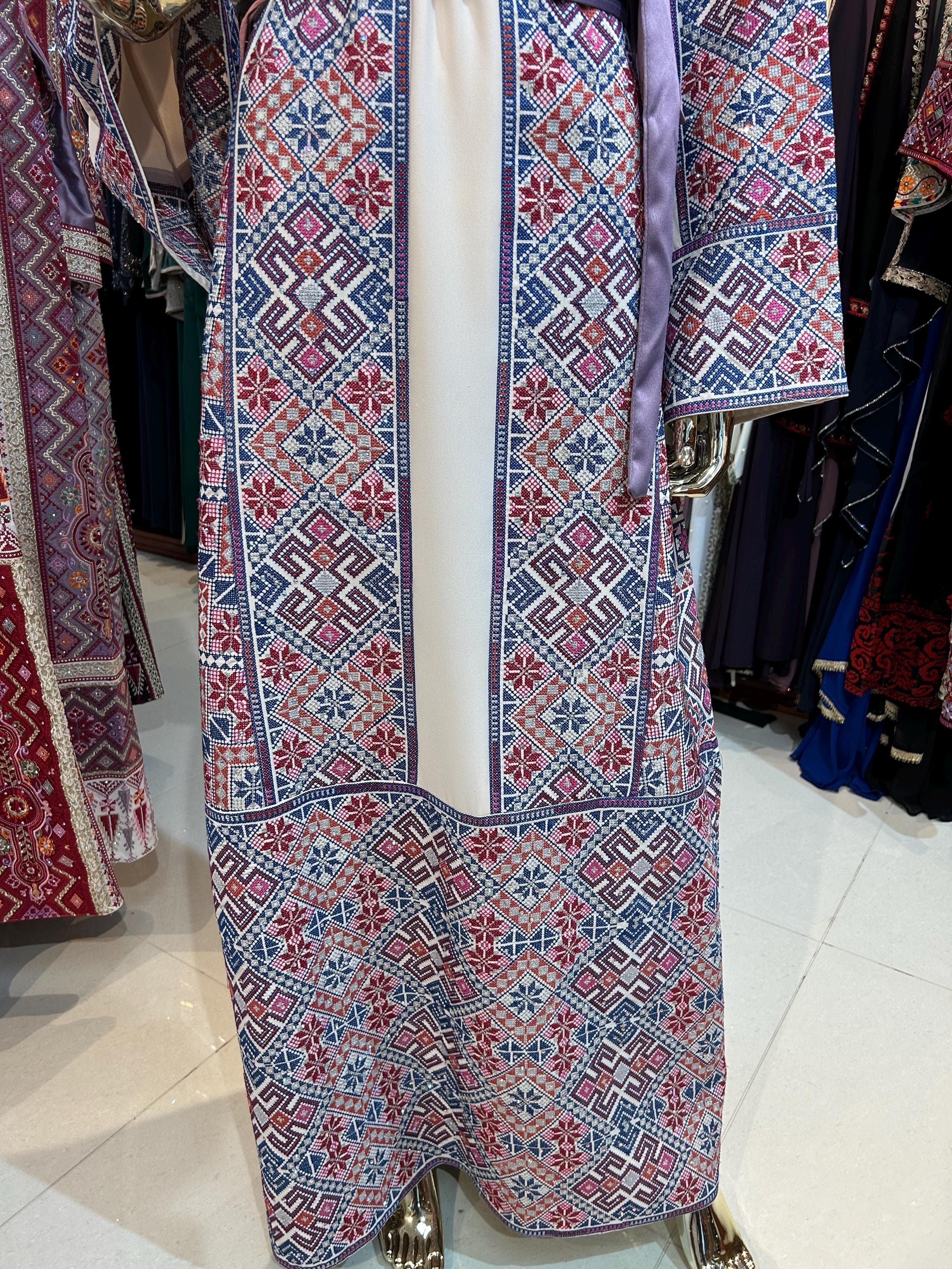 Embroidered Blue Thobe Dress | Traditional Style - image 4