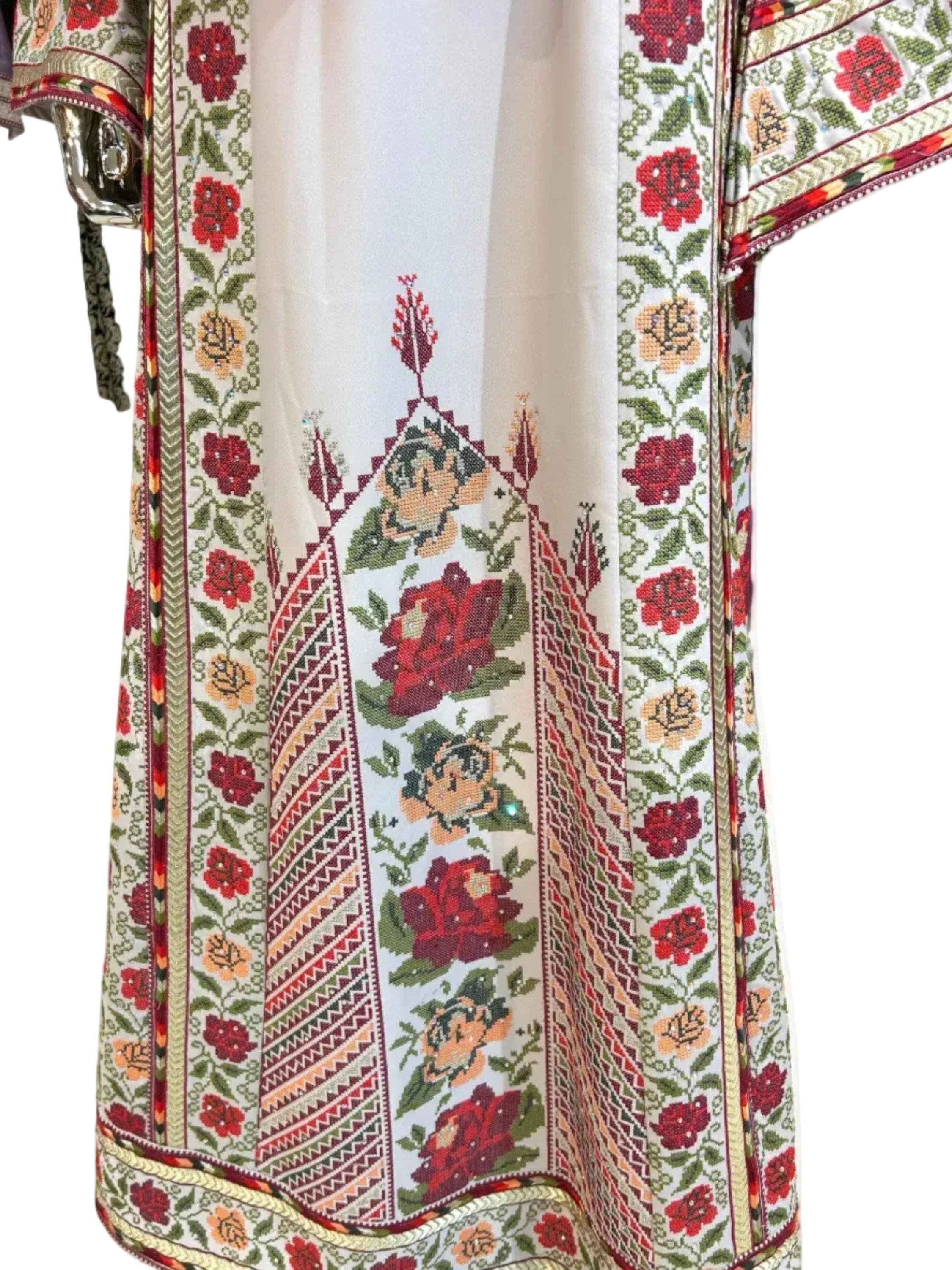 Embroidered Biege Rose Thobe | Includes Shawl | Bag Not Included - image 5