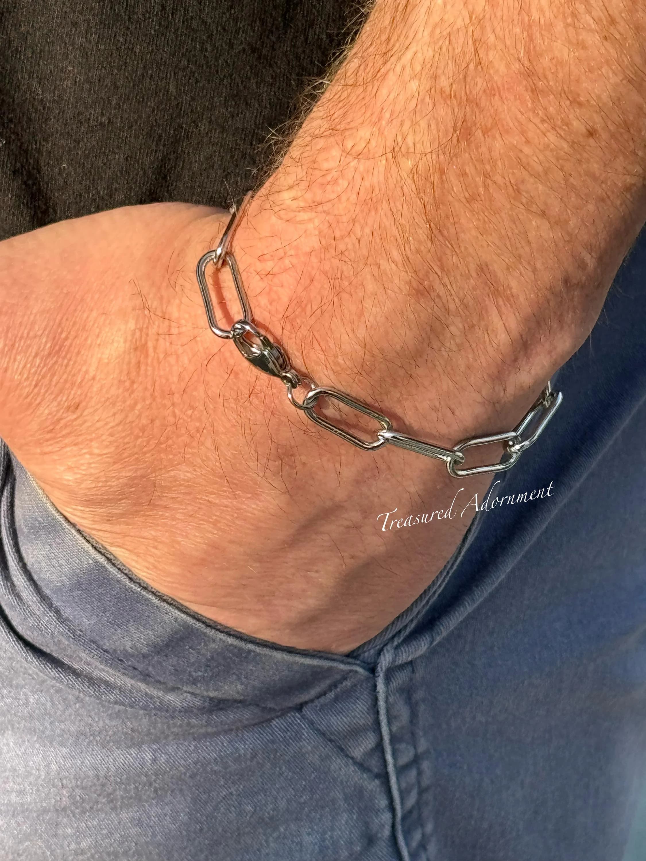Paper clip Bracelet, Stainless Steel Bracelet, Men's Bracelet, Unisex Bracelet, Paperclip Bracelet, Gift for him, Holiday gift