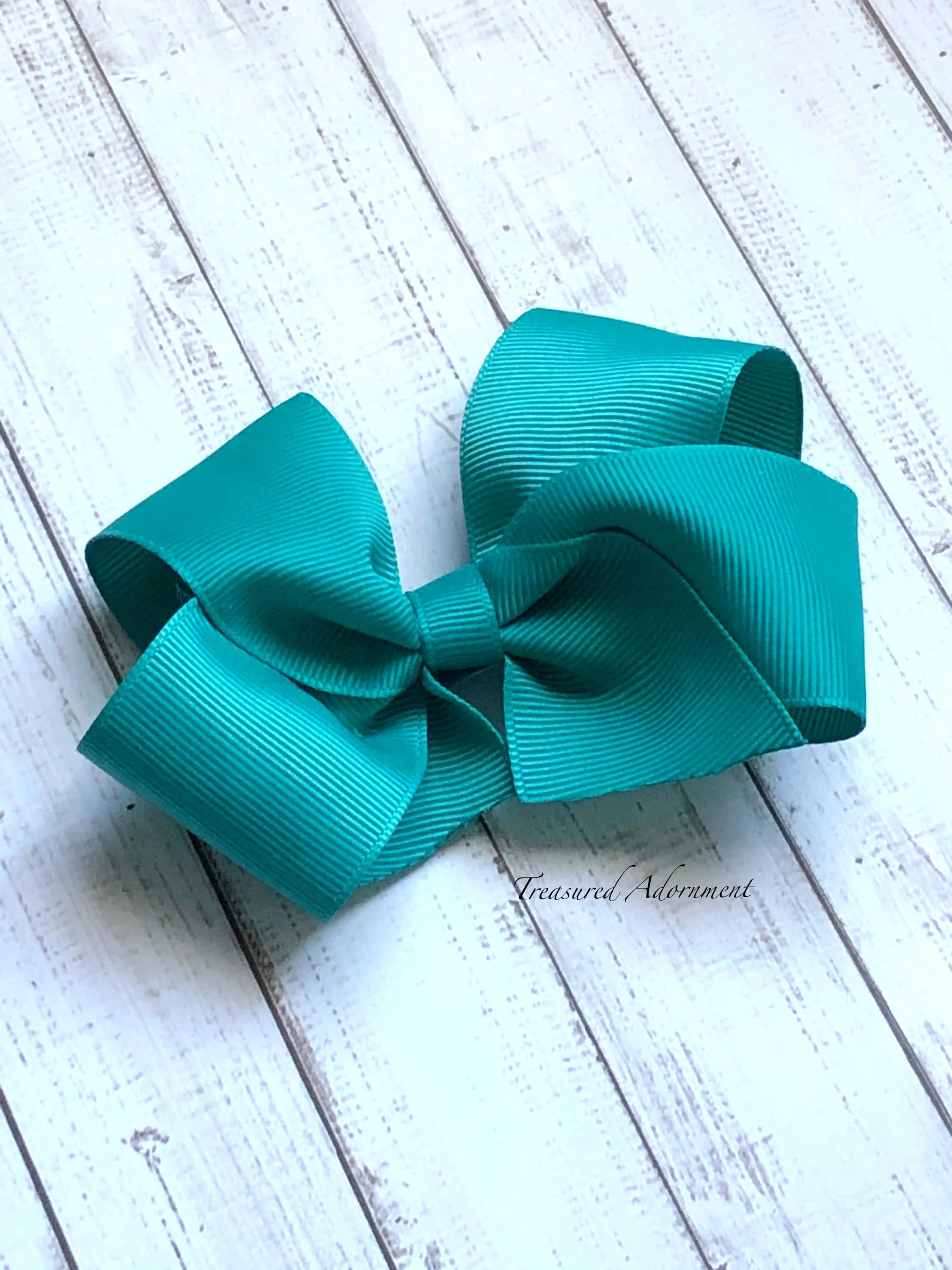 Jade Hair Bow, Green Hair Bow, 4 inch, 5 inch, Boutique Bow, Baby Headband, Bow Headband, Baby Headband, Hair accessory, Grosgrain bow, Bow