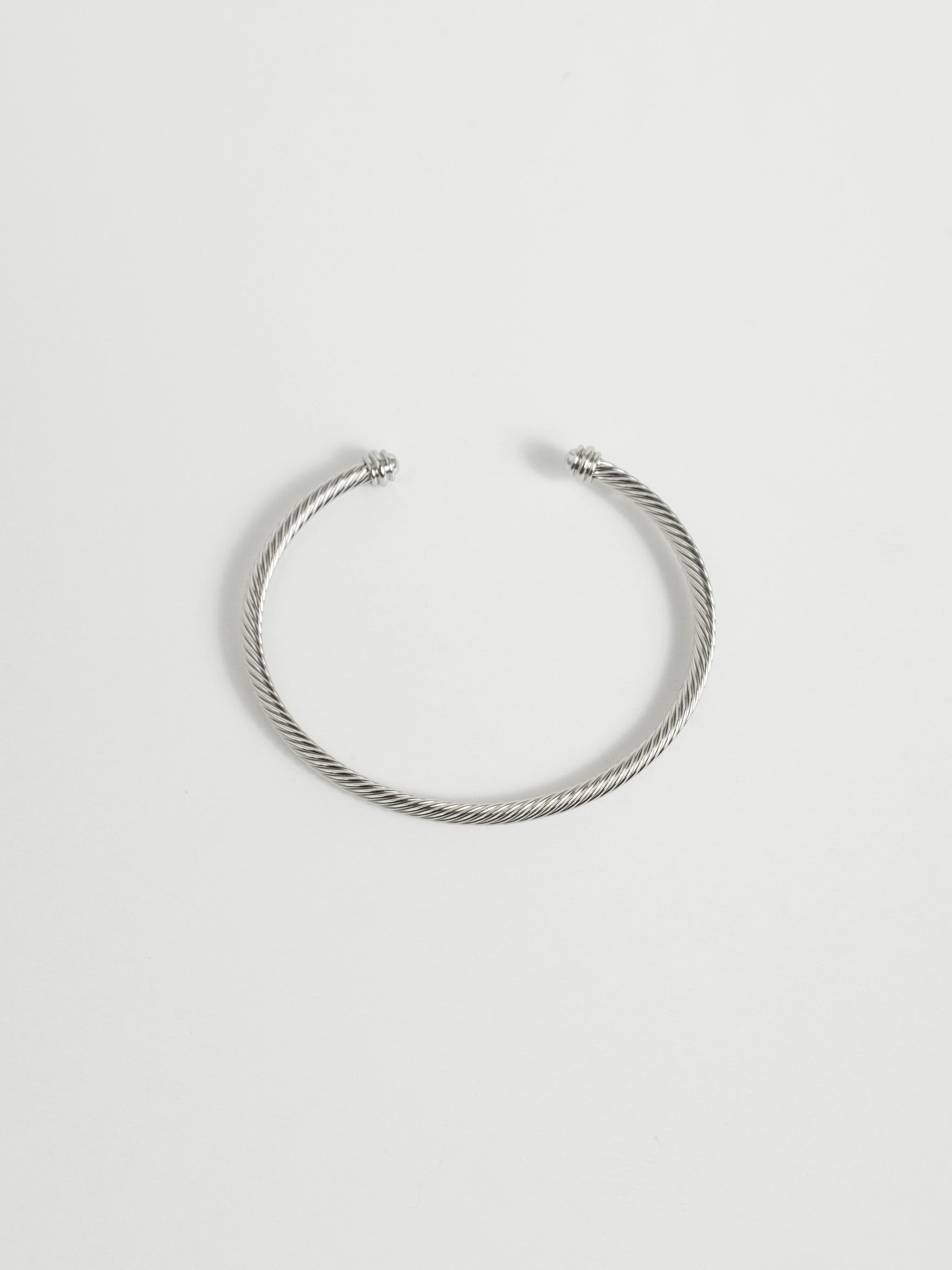 Silver Cuff Bracelet for Women, Minimalist Open Bangle, Stainless Steel Everyday Jewelry
