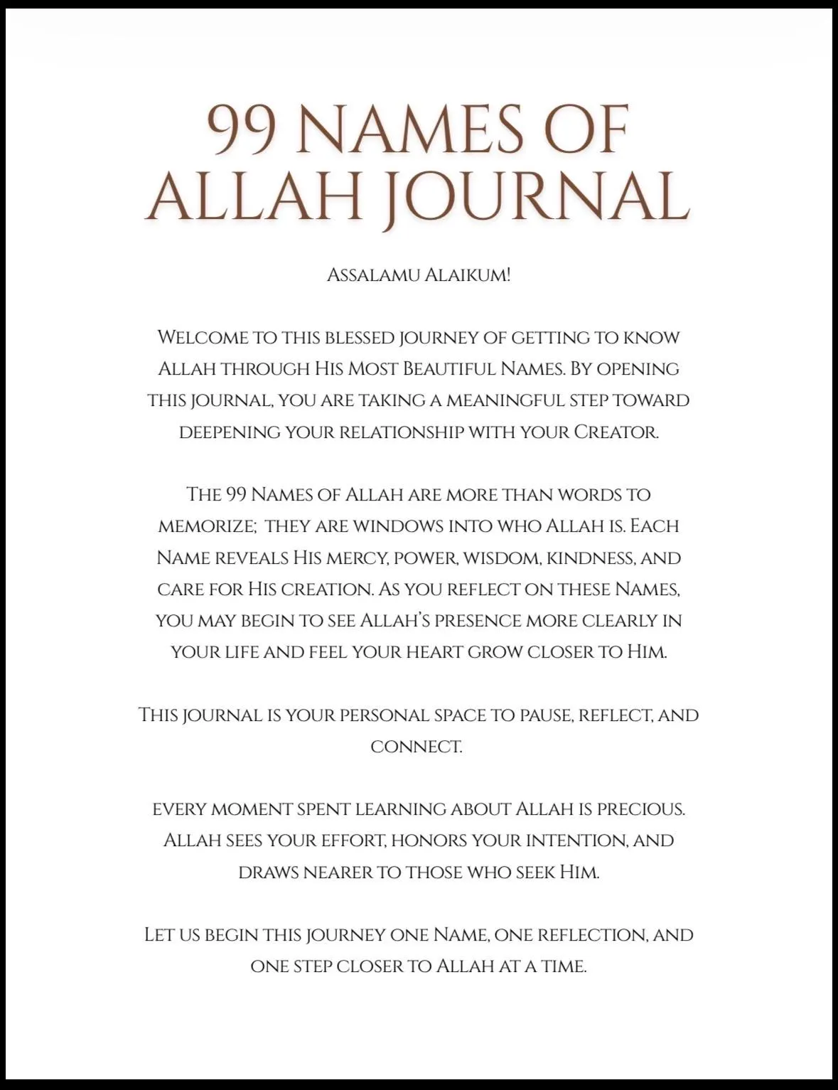 99 Names of Allah Journal: Reflection and Spiritual Connection Notebook - image 3