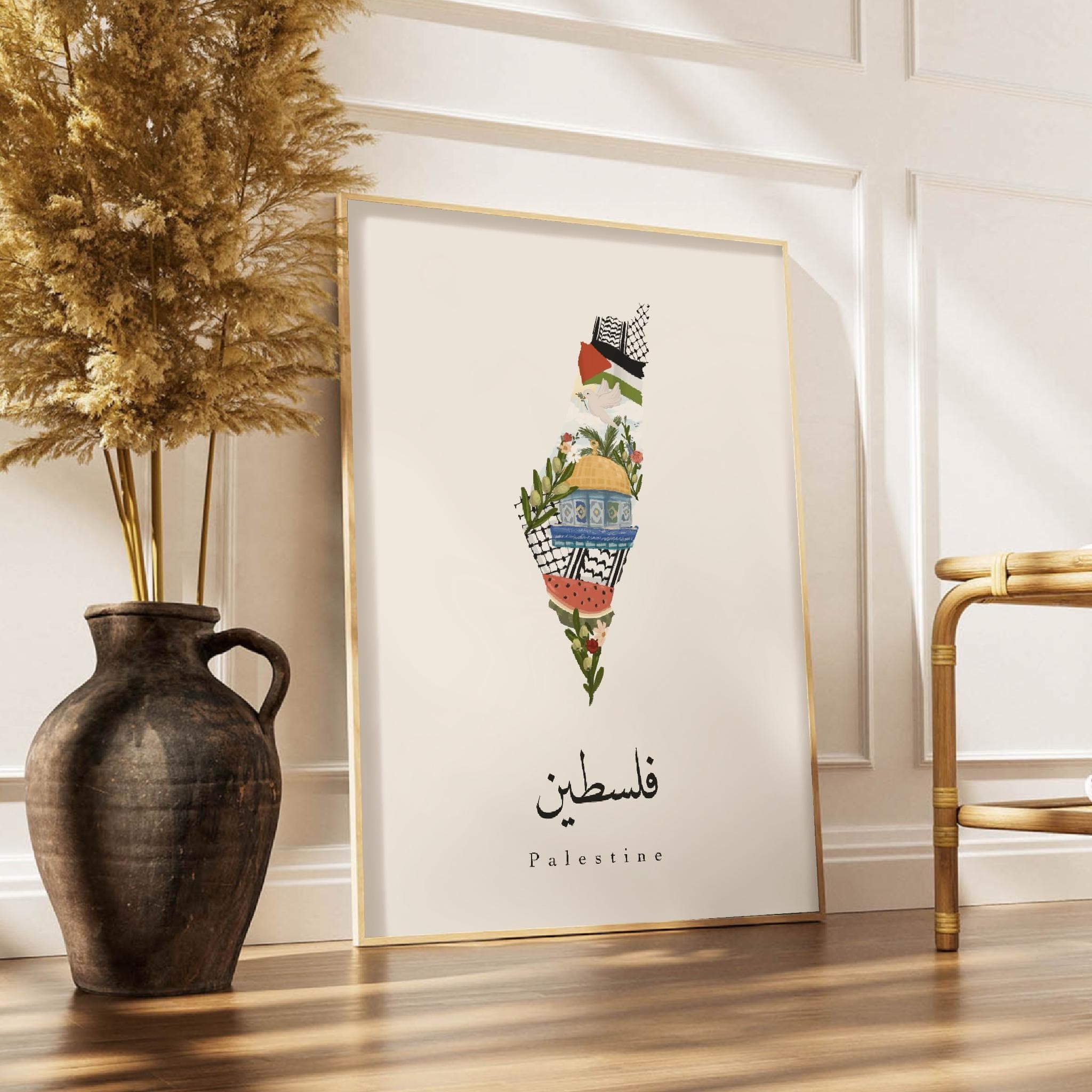 Palestine Map Art Print: Hand-Drawn Islamic Design (Digital Download) - image 4
