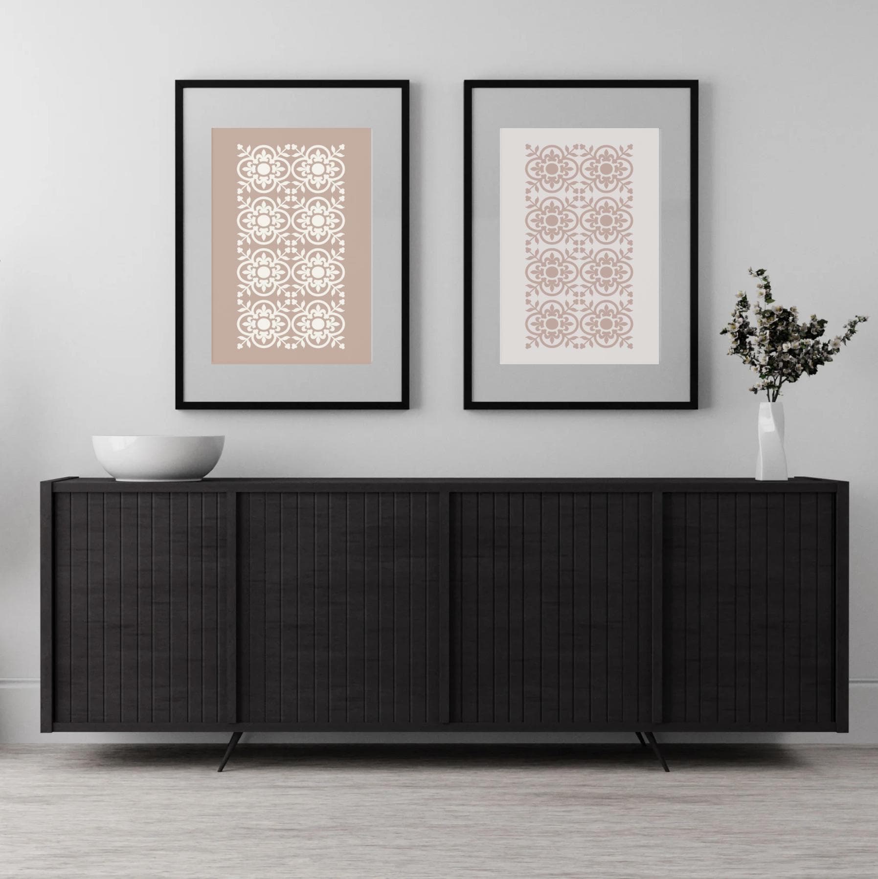 Pink Moroccan Pattern Prints, Set of 2 Wall Decor, Minimal Painting, Printable Art - image 5