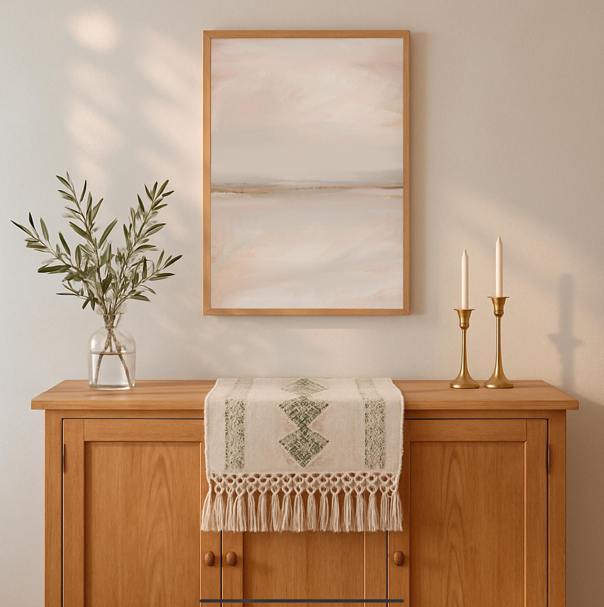Beige Abstract Painting: Minimalist Neutral Wall Art (Digital Download) - image 5